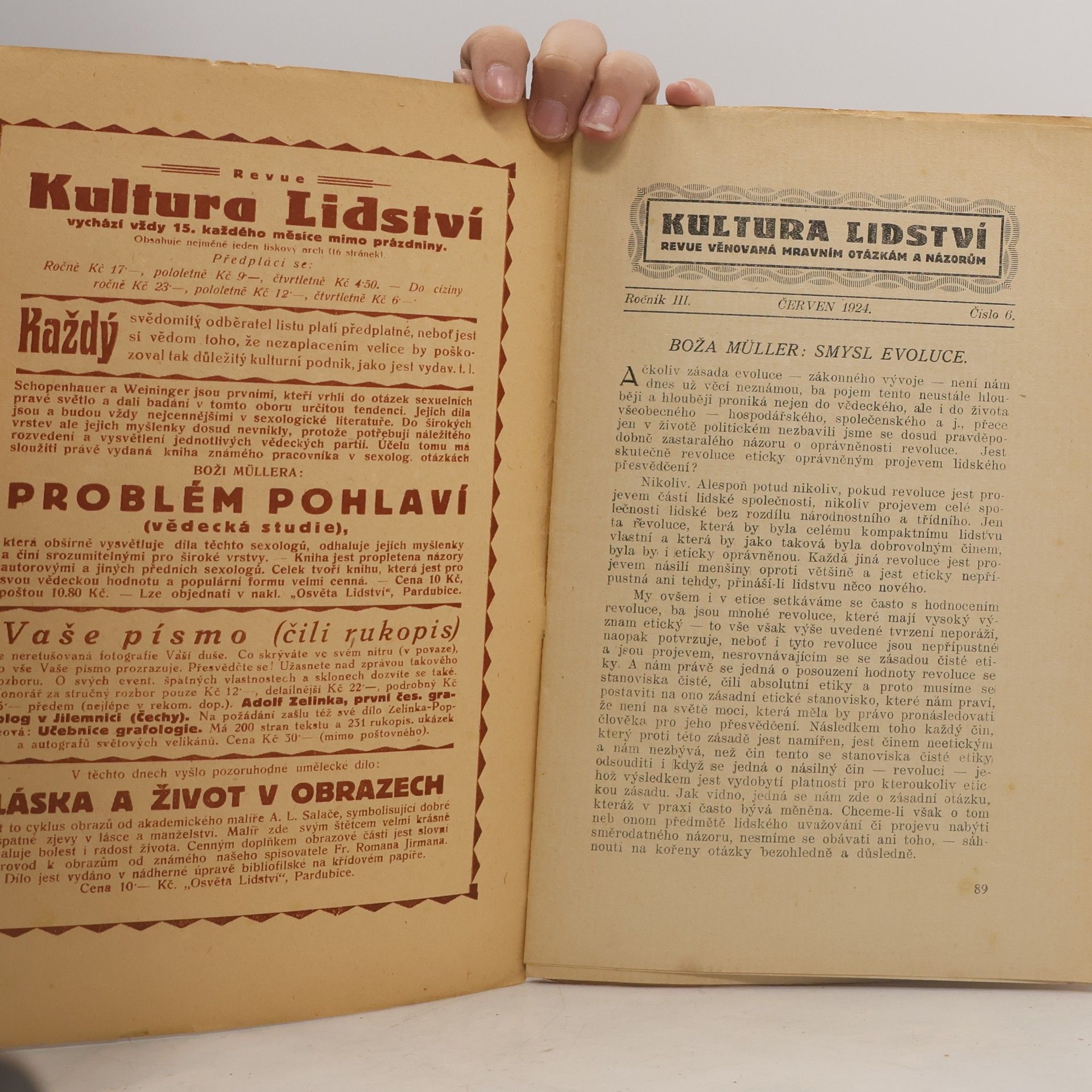 Boža Müller  Kultura lidství : ethická revue