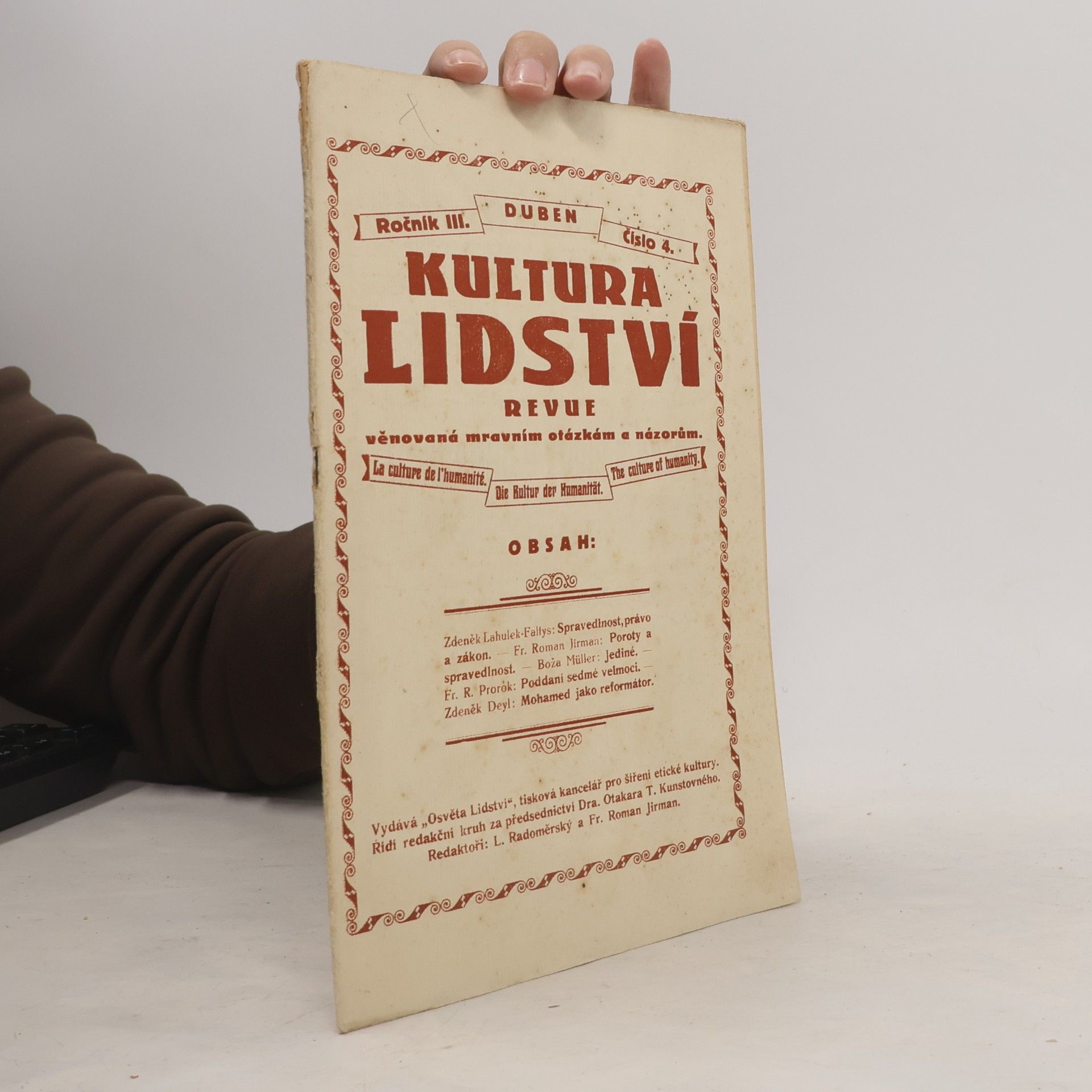 Kultura lidství, ročník III., číslo 4