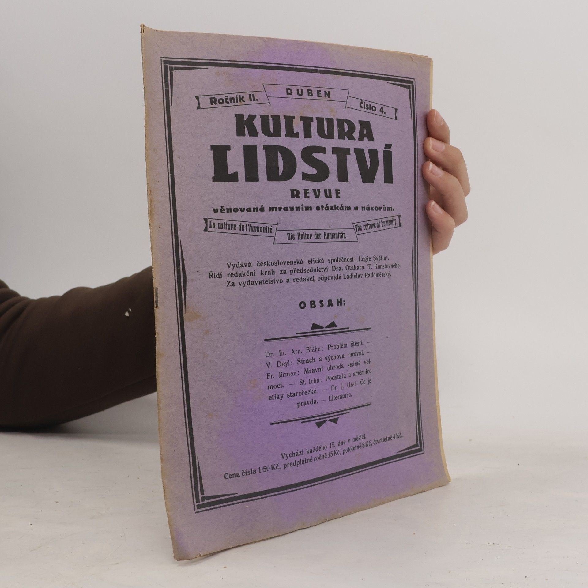 Kultura lidství Ročník II. Číslo 4.