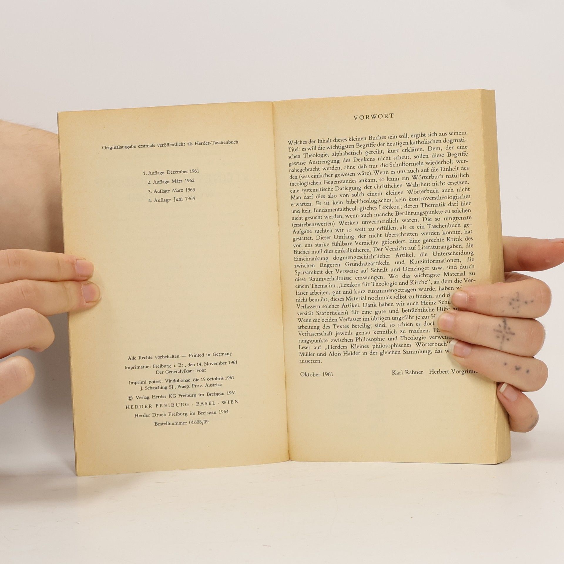 Karl Rahner Kleines theologisches Wörterbuch