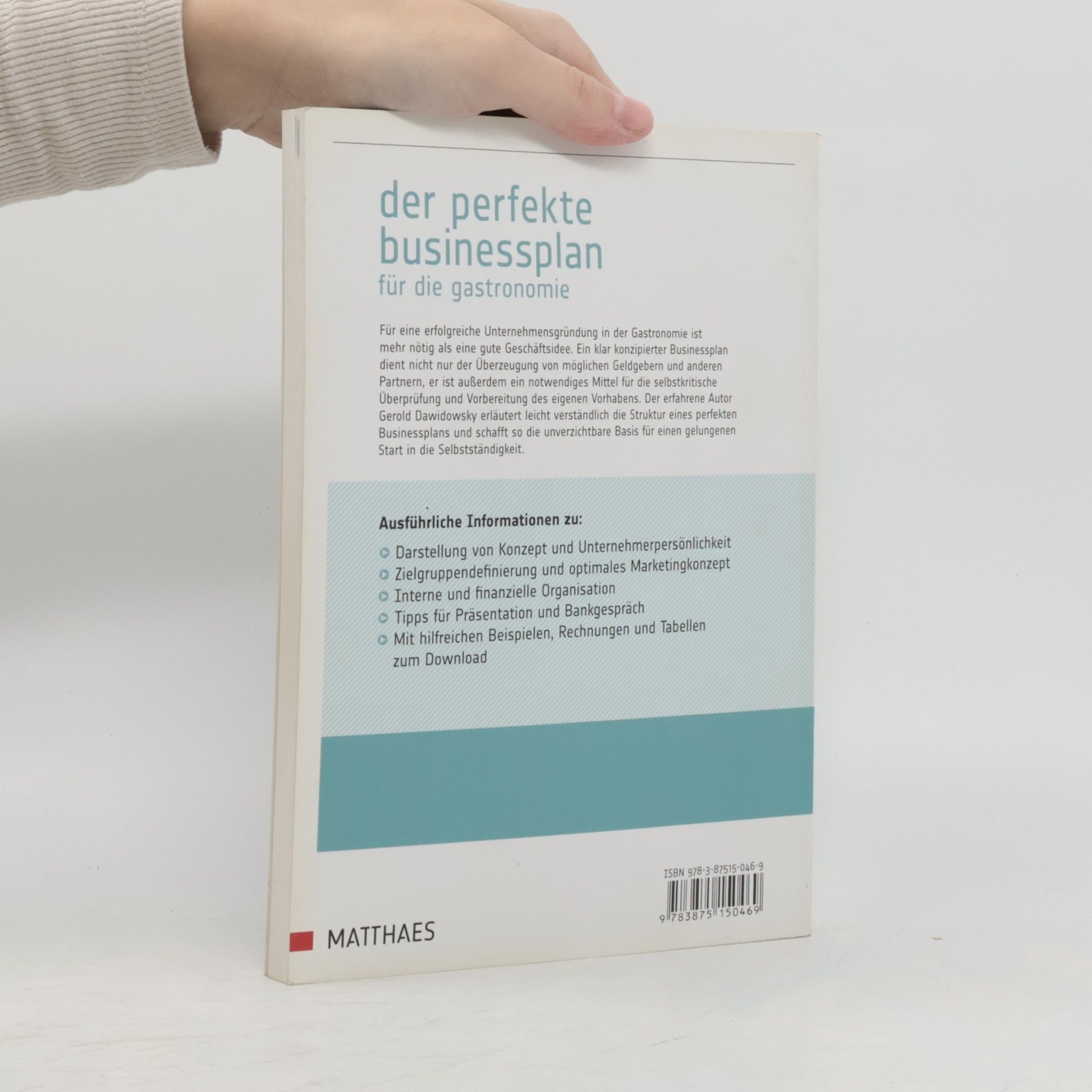 Gerold Dawidowsky Der perfekte Businessplan für die Gastronomie