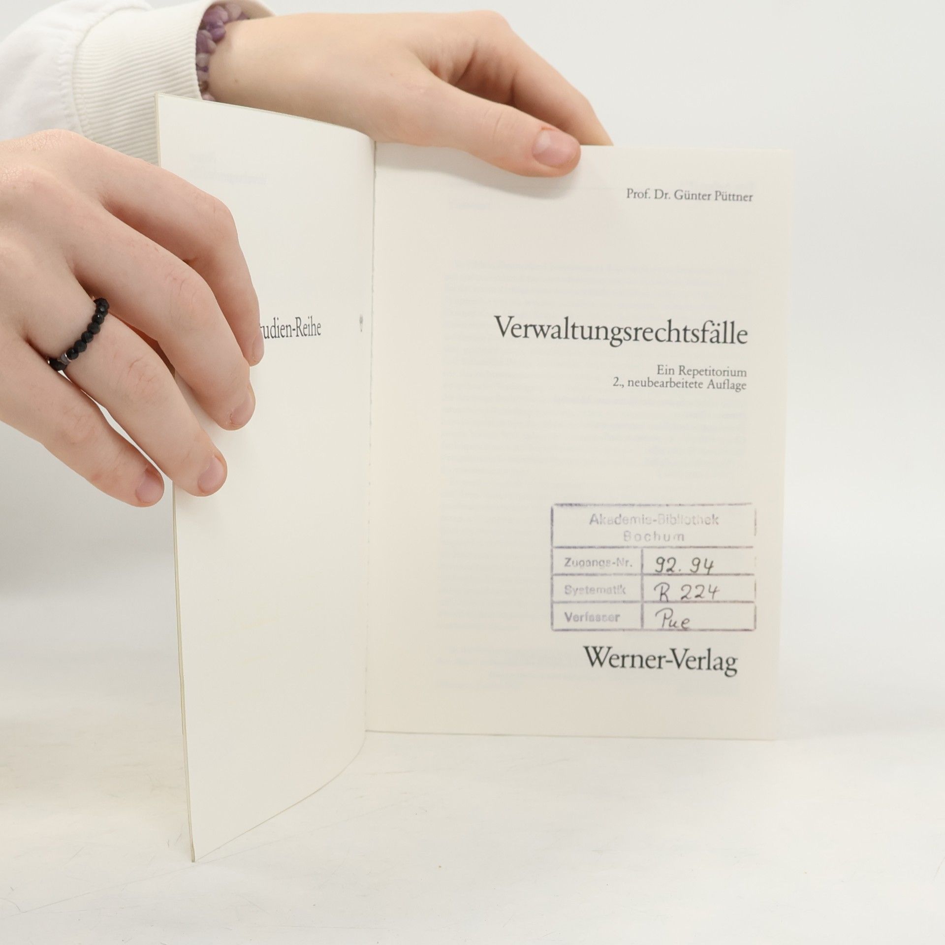 Günter Püttner Verwaltungsrechtsfälle - 2. Auflage