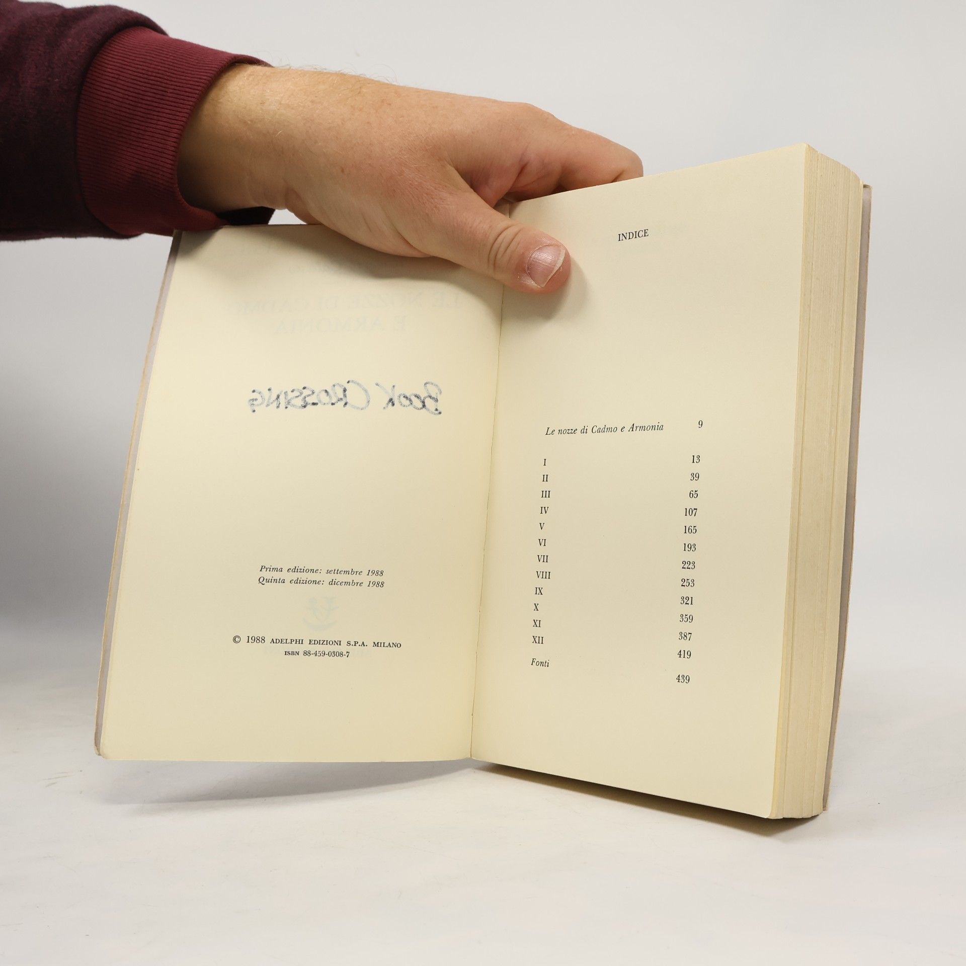 Roberto Calasso Biblioteca Adelphi - 200: Le nozze di Cadmo e Armonia