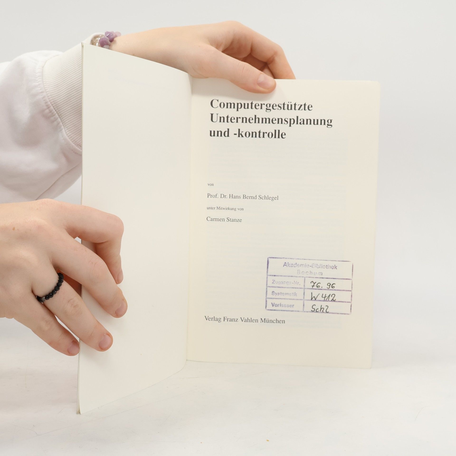 Hans Bernd Schlegel Computergestützte Unternehmensplanung und -Kontrolle