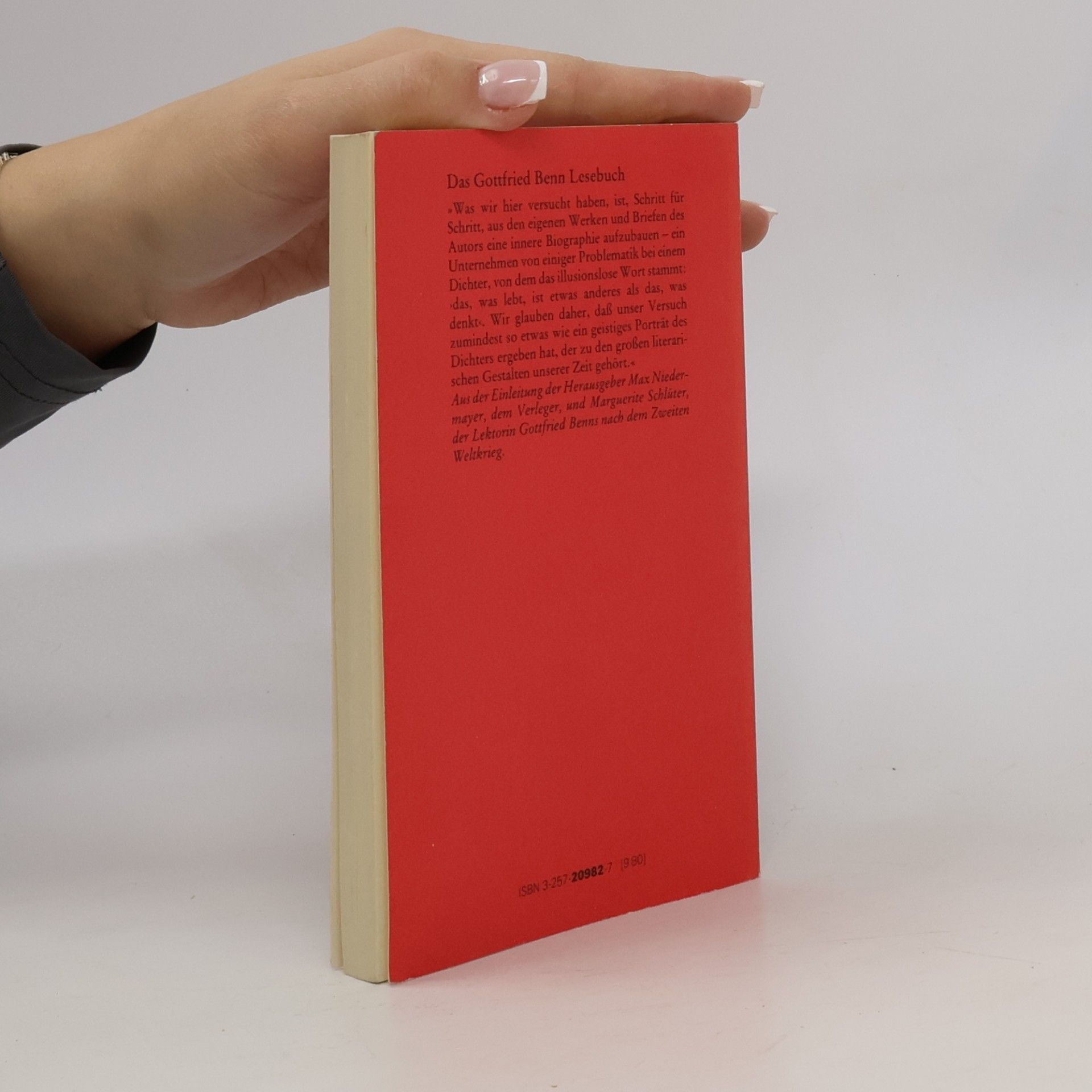 Gottfried Benn Das Gottfried-Benn-Lesebuch