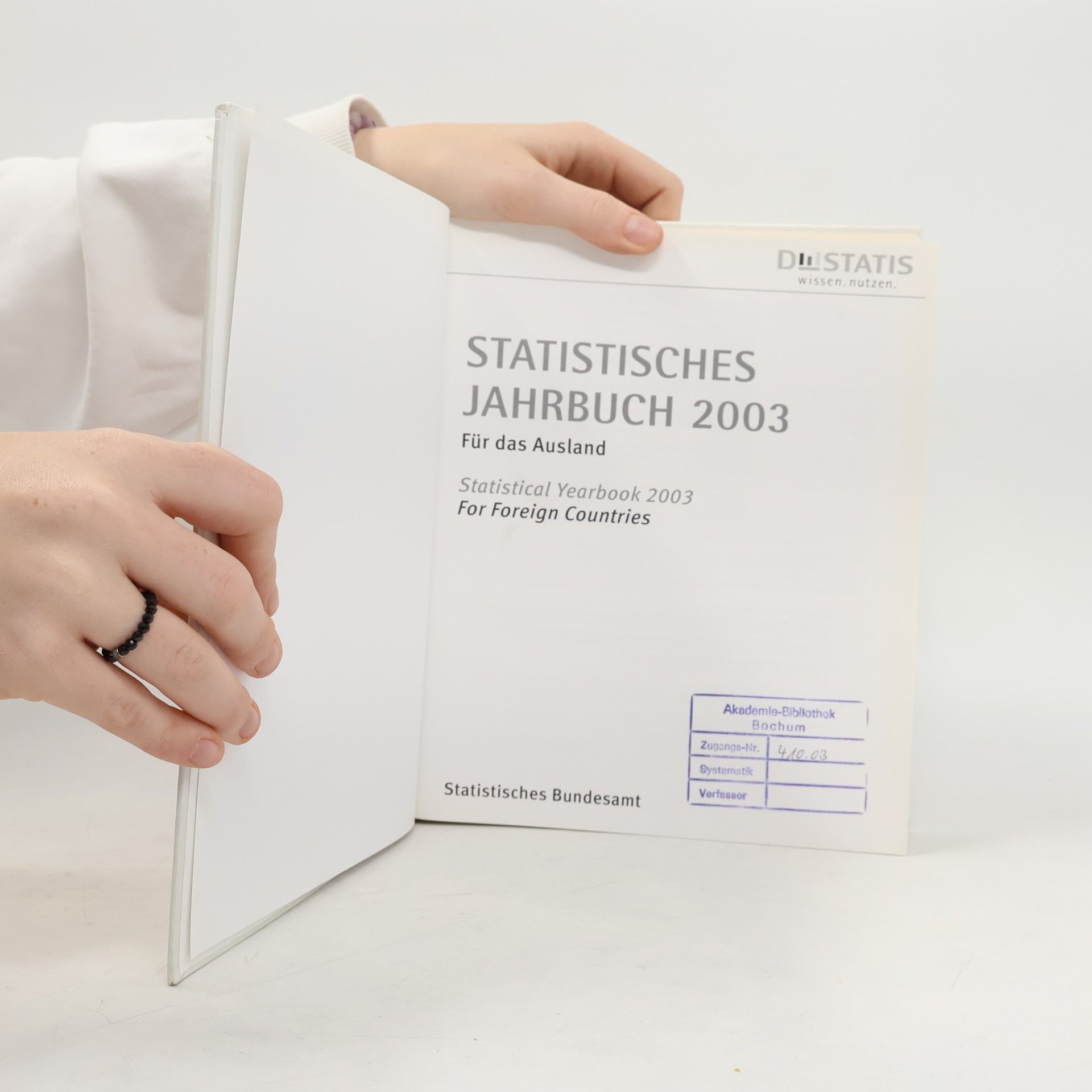 Statistisches Bundesamt Statistisches Jahrbuch für das Ausland 2003