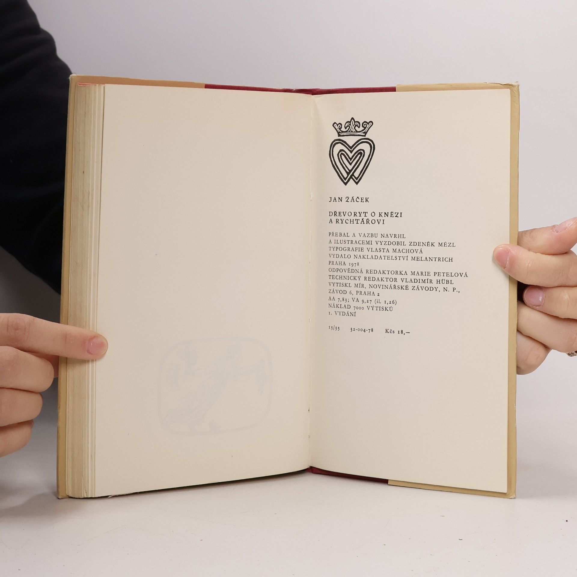 Jan Žáček Dřevoryt o knězi a rychtářovi