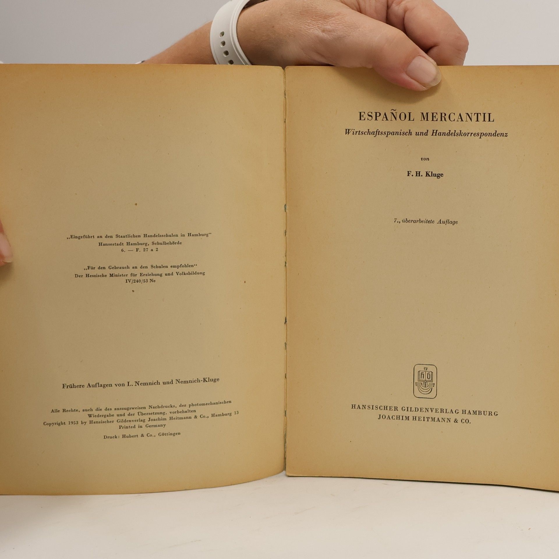 F. H. Kluge Español Mercantil