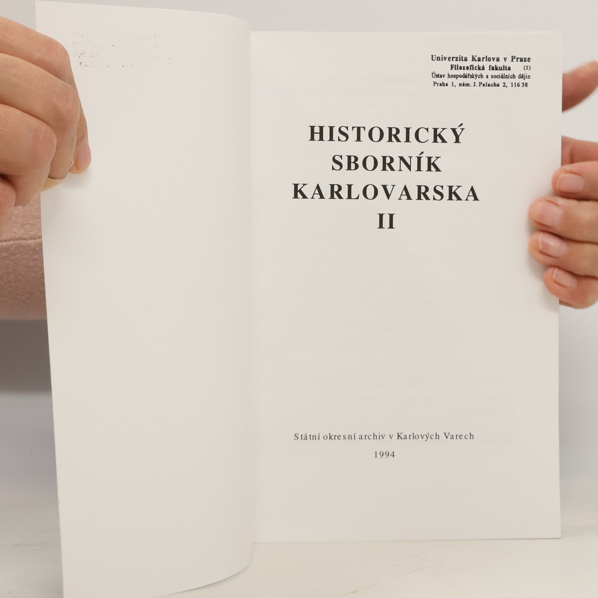 Various authors Historický sborník Karlovarska II