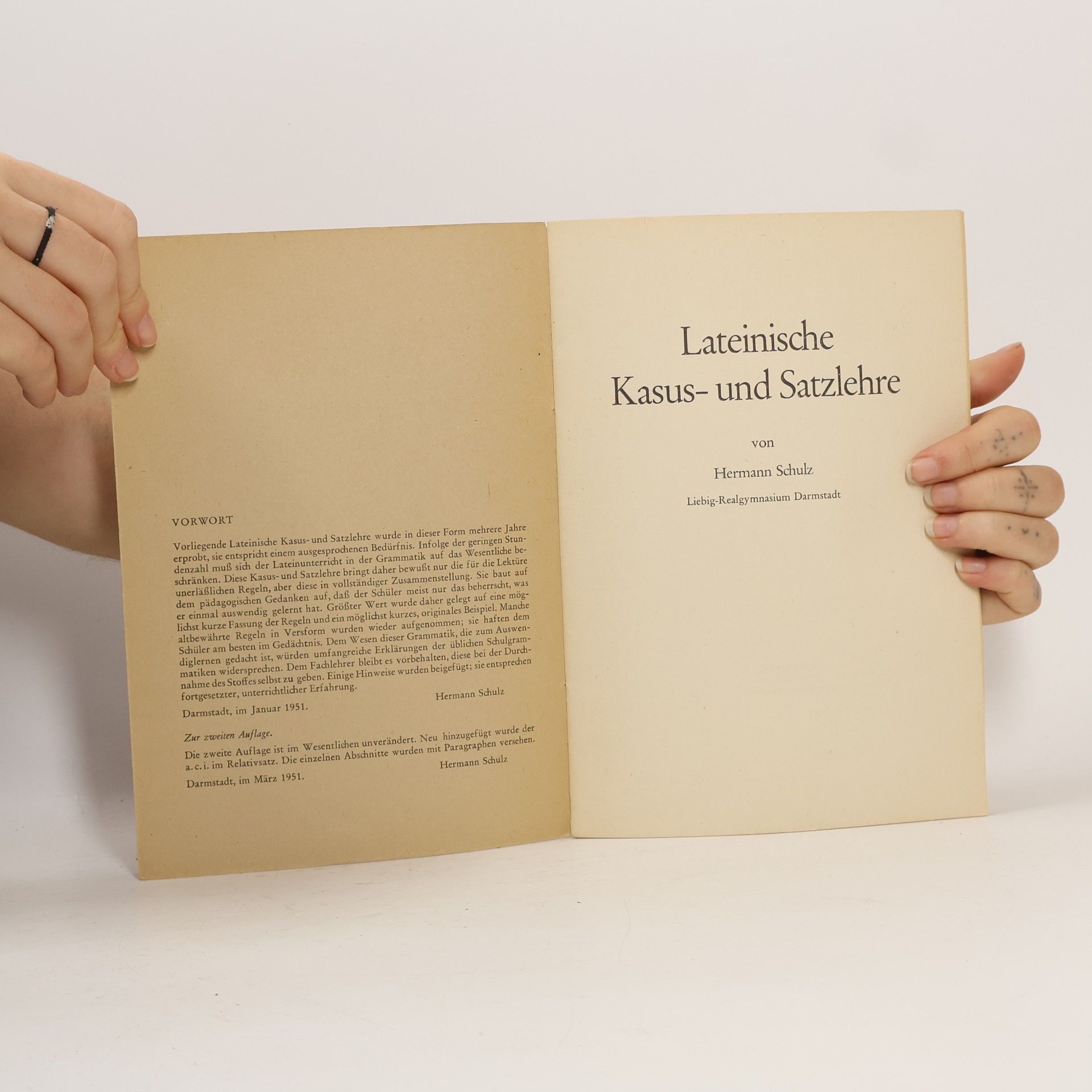 Hermann Schulz Lateinische Kasus- und Satzlehre
