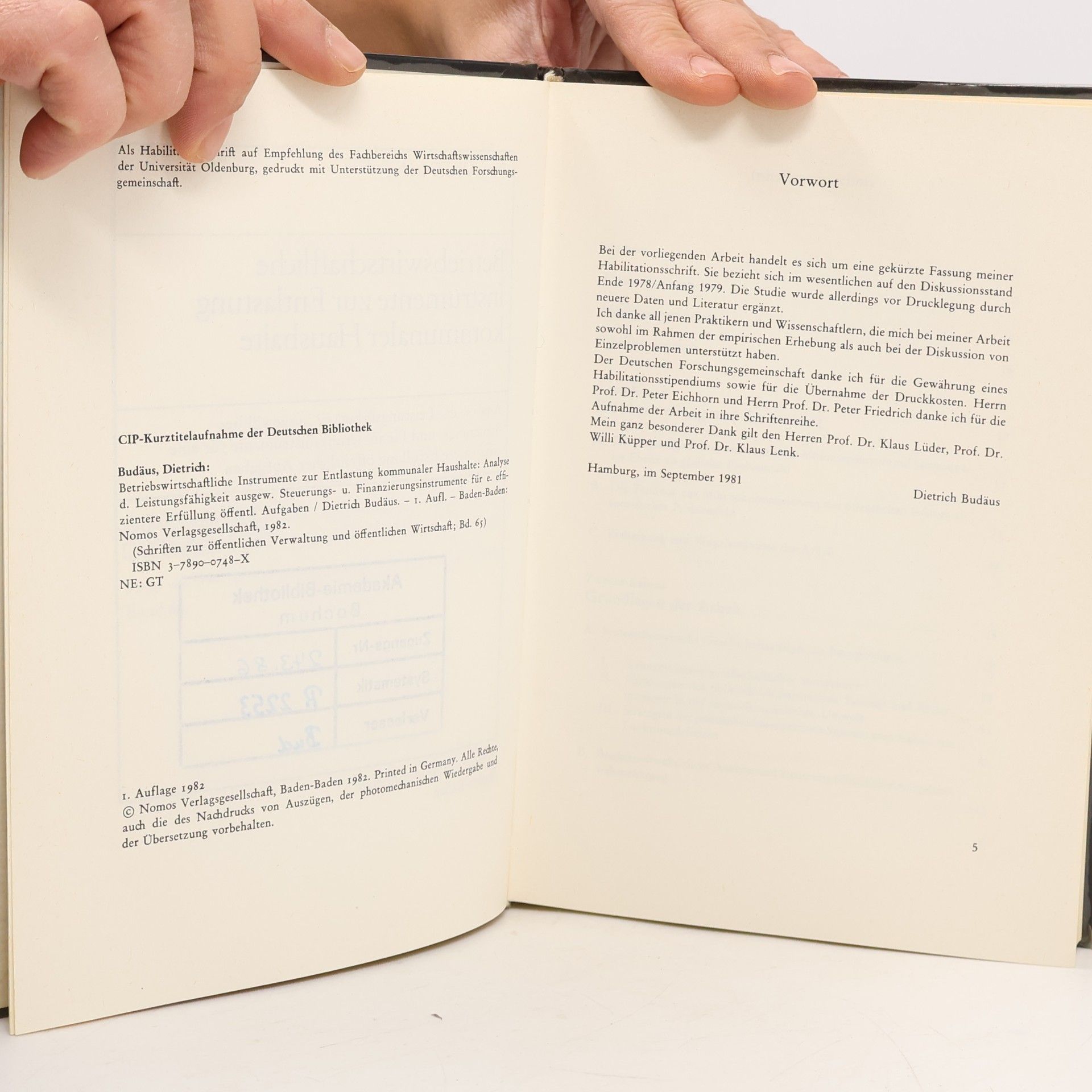 Dietrich Budäus Betriebswirtschaftliche Instrumente zur Entlastung kommunaler Haushalte