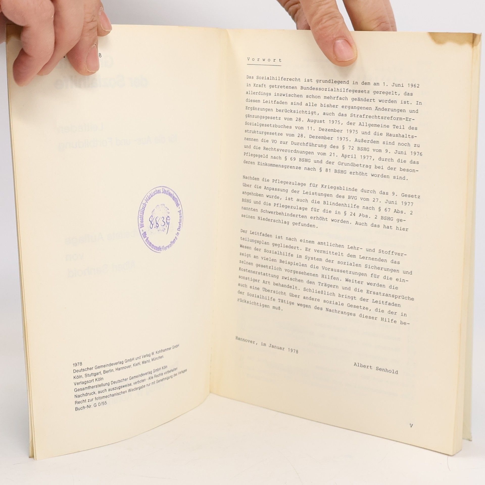 Albert Senhold Grundriß der Sozialhilfe