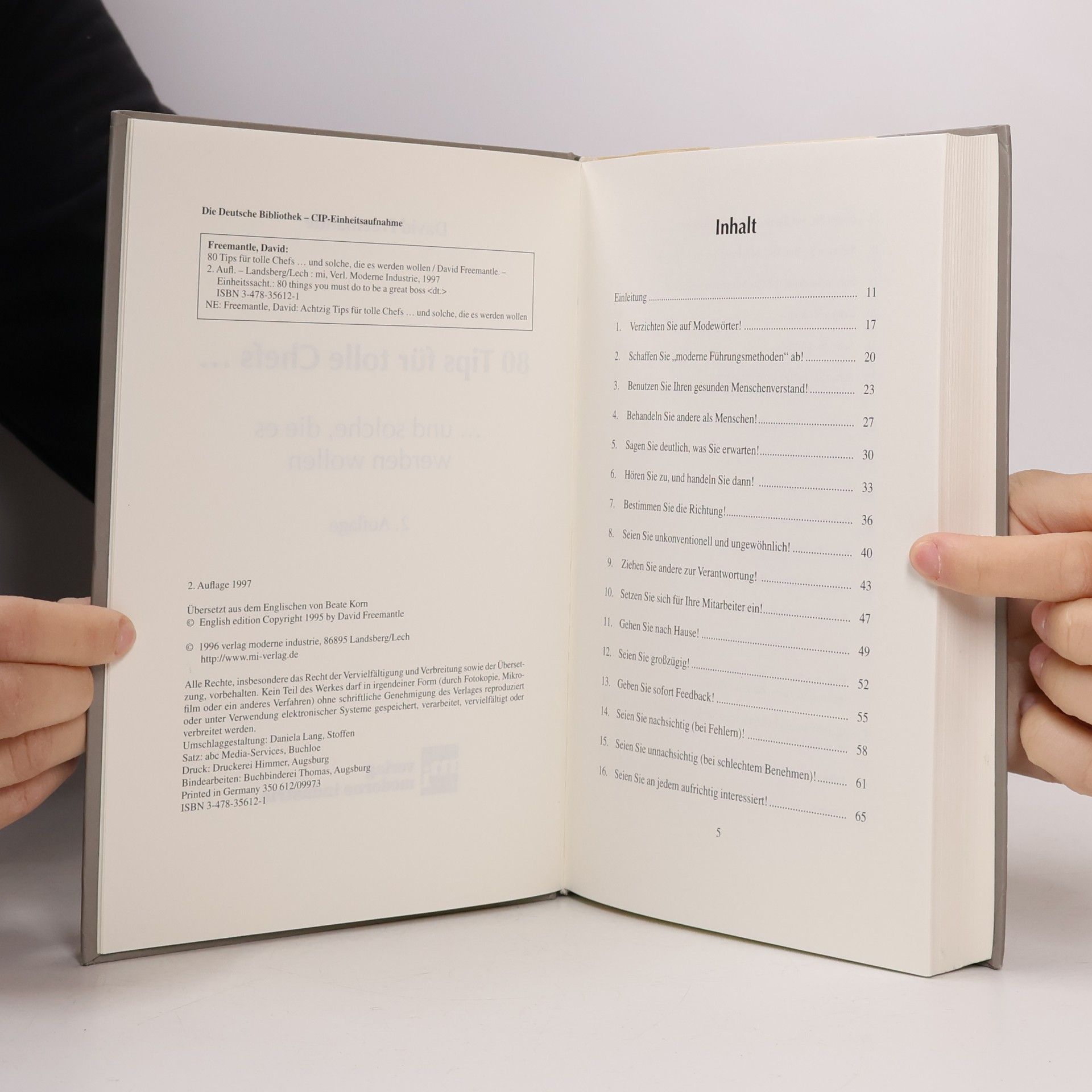 David Freemantle 80 Tips für tolle Chefs . . . und solche, die es werden wollen - 2. Auflage