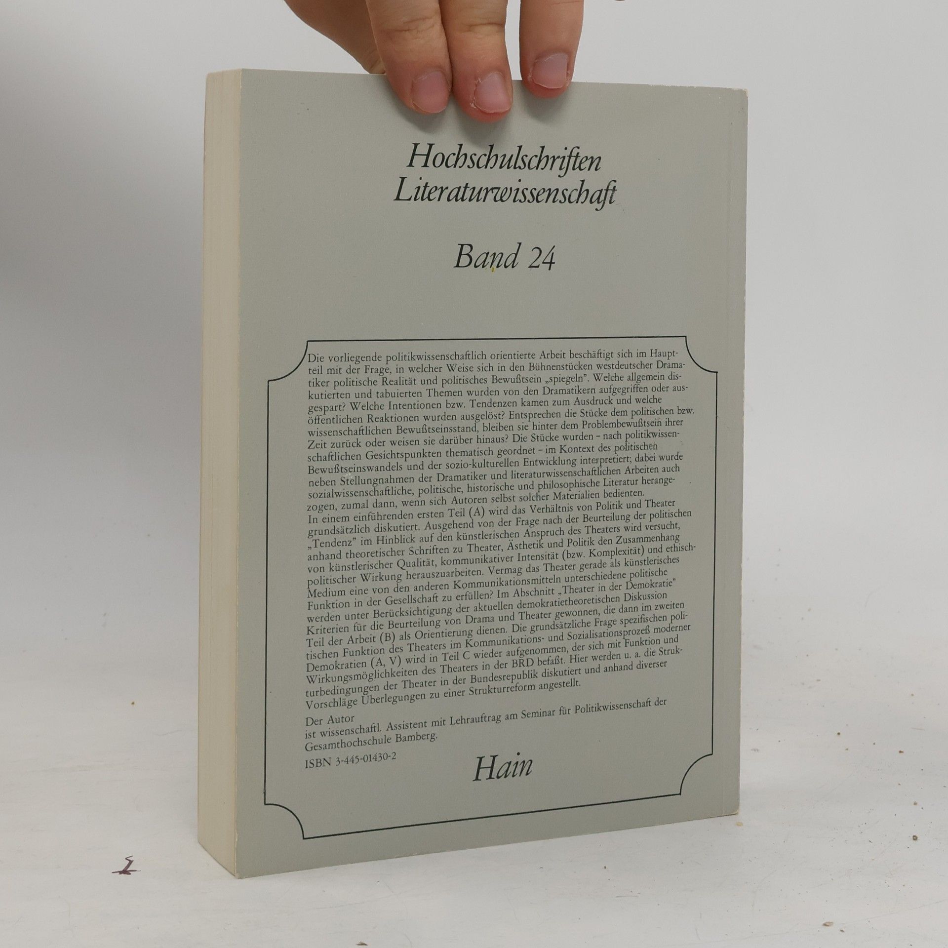 Wolfgang Ismayr Das politische Theater in Westdeutschland 24