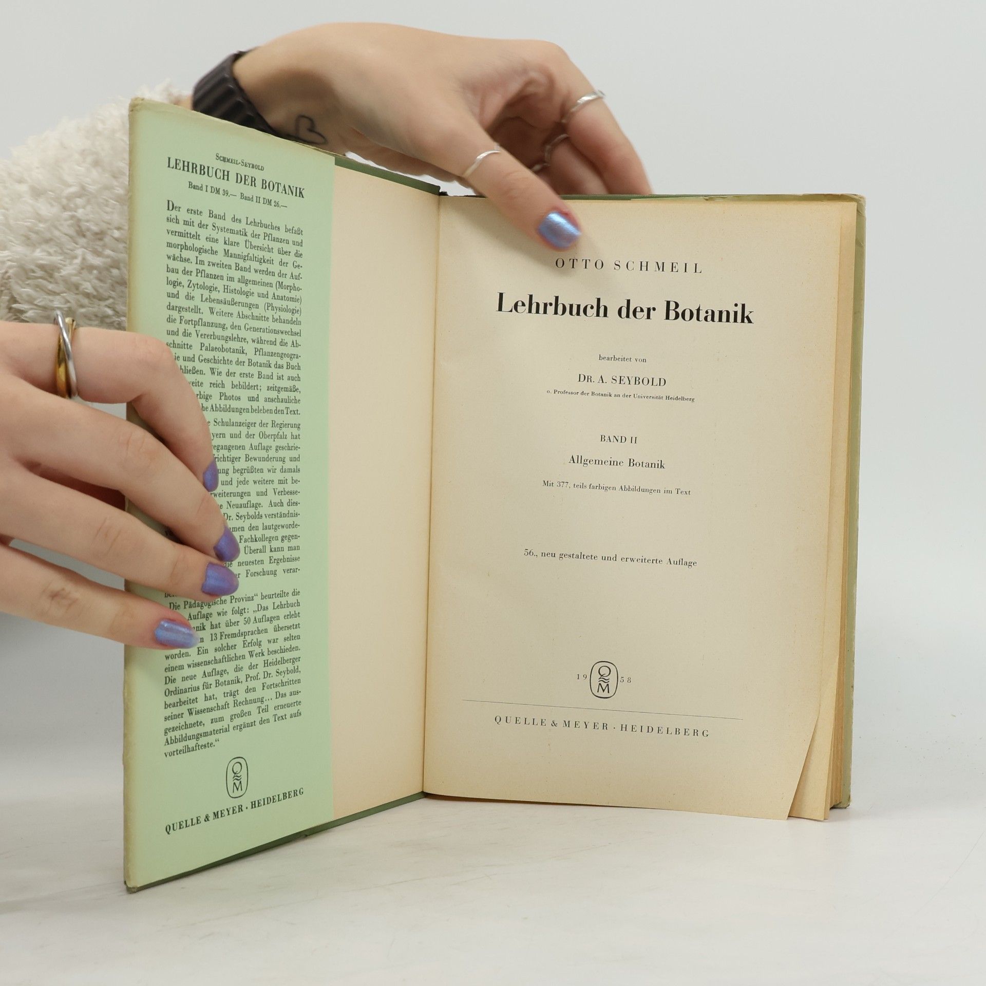 Otto Schmeil Lehrbuch der Botanik 1