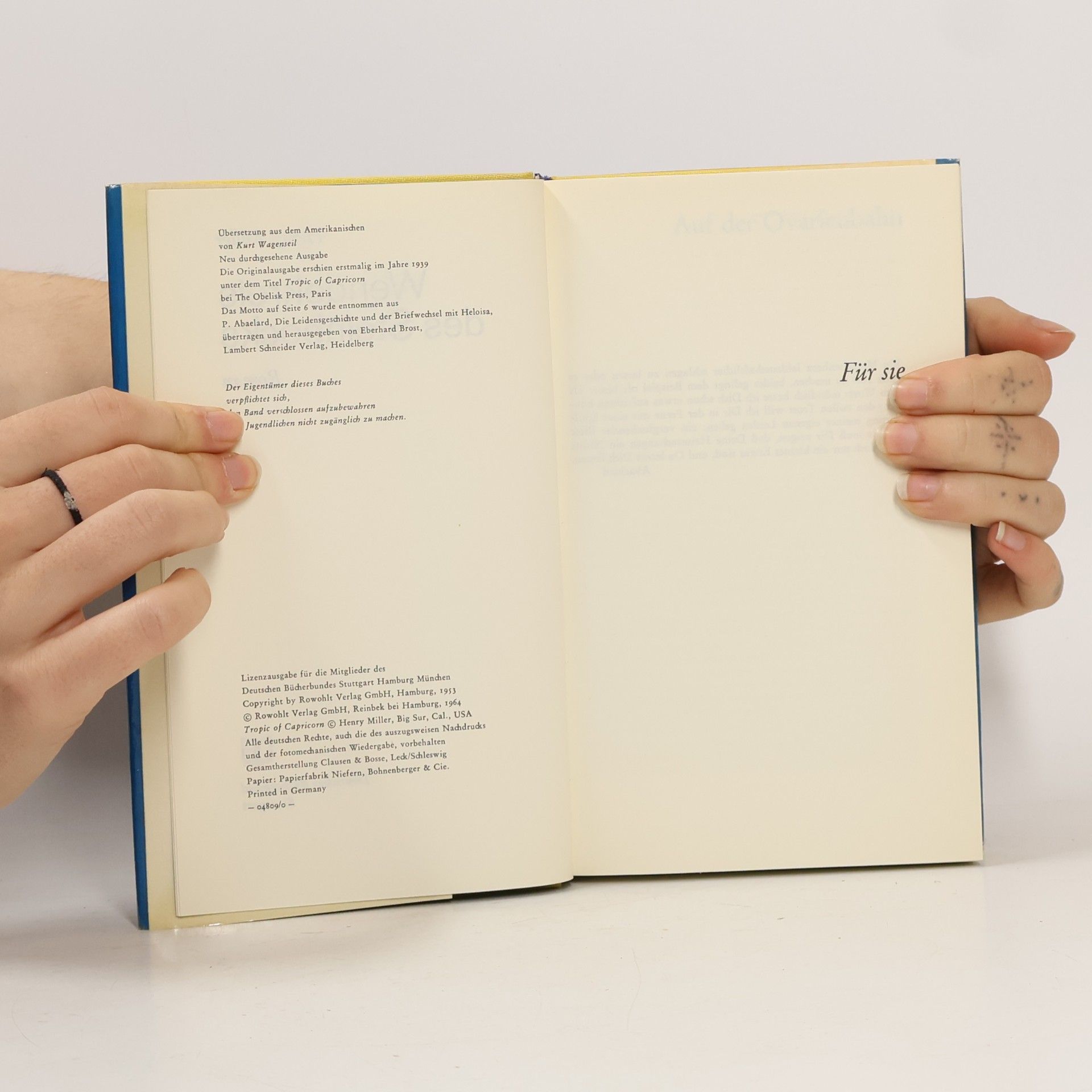 Henry Miller Wendekreis des Steinbocks