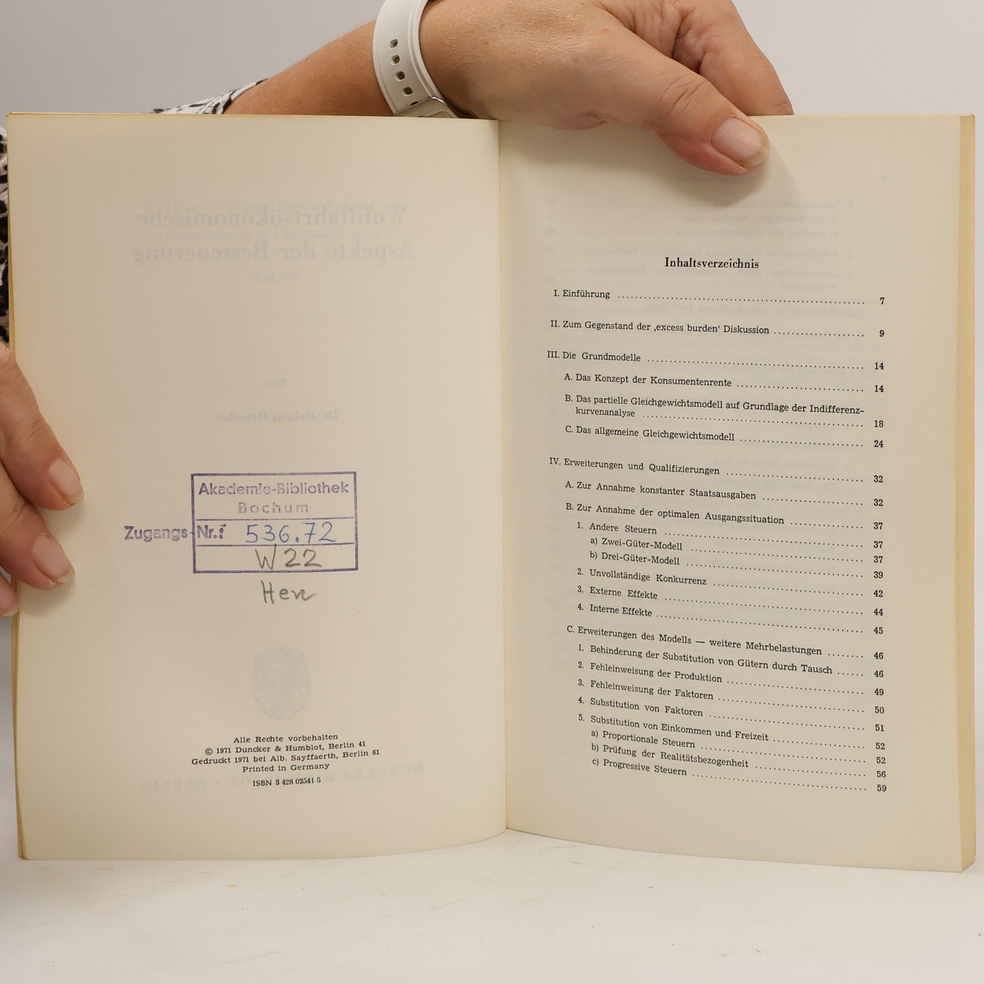Helmut Henschel Volkswirtschaftliche Schriften - 178: Wohlfahrtsökonomische Aspekte der Besteuerung