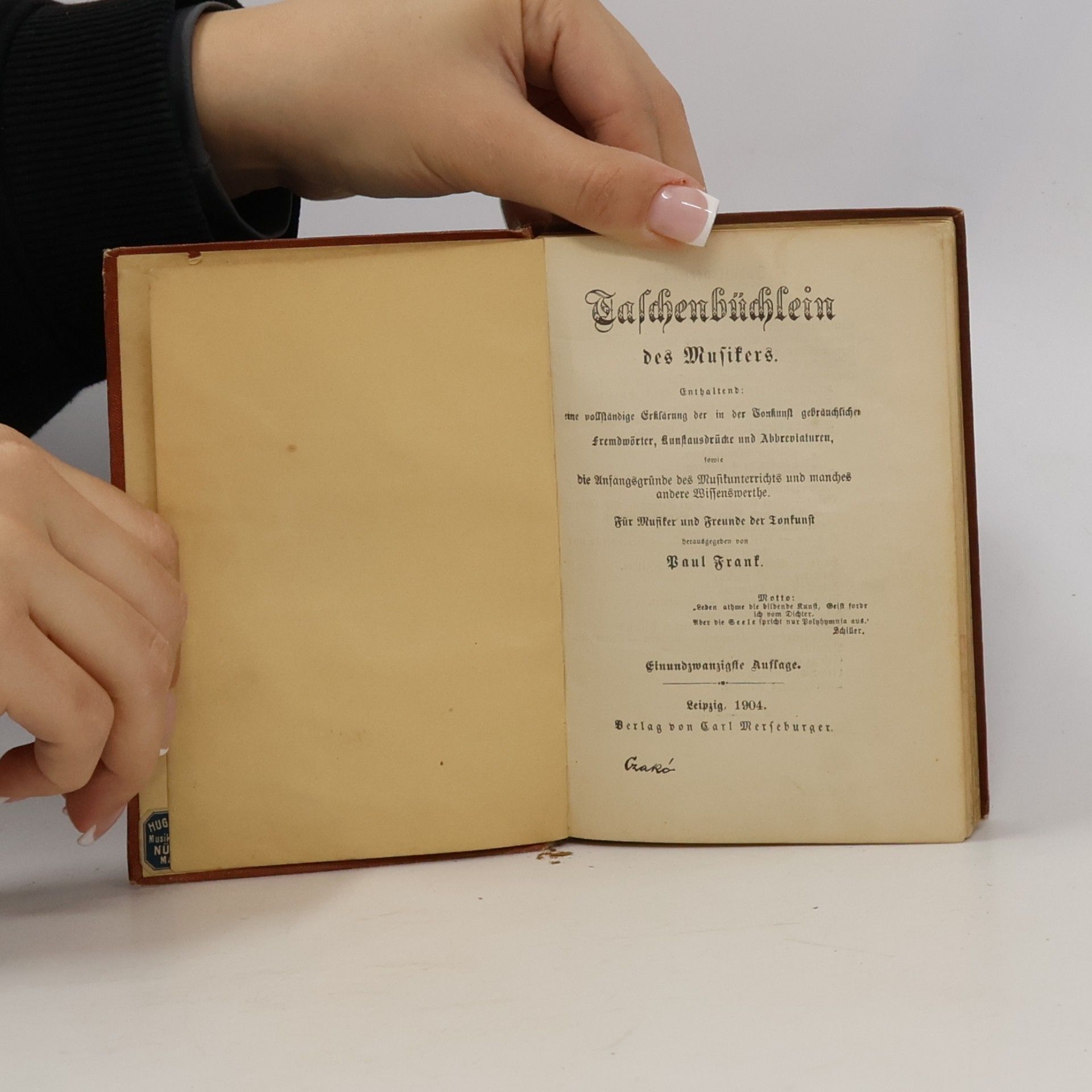 Paul Frank Musikalisches Fremdwörterbuch