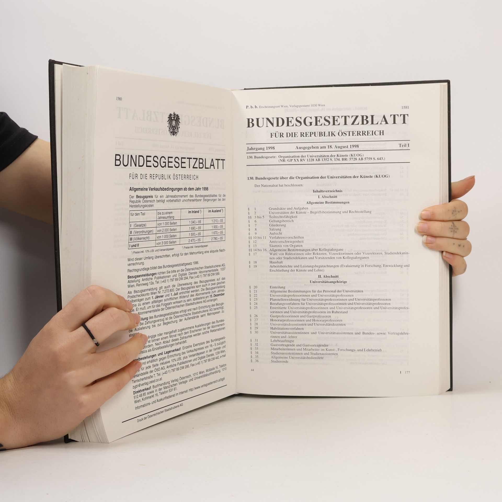 Various authors Bundes-Gesetz-Blatt 1998 I
