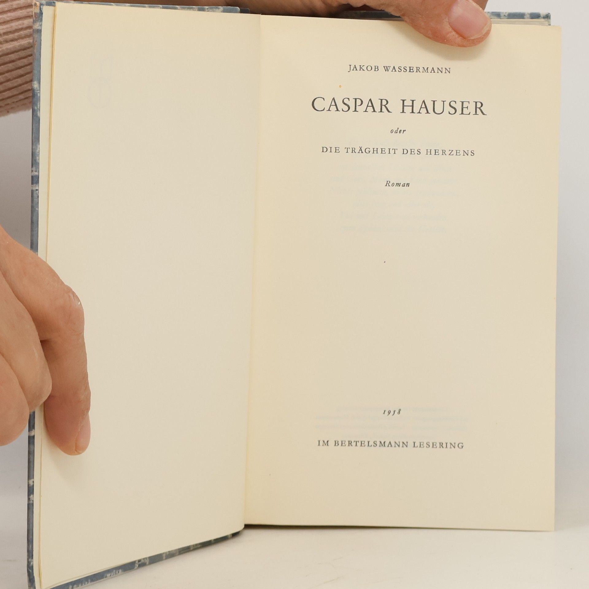 Jakob Wassermann Caspar Hauser