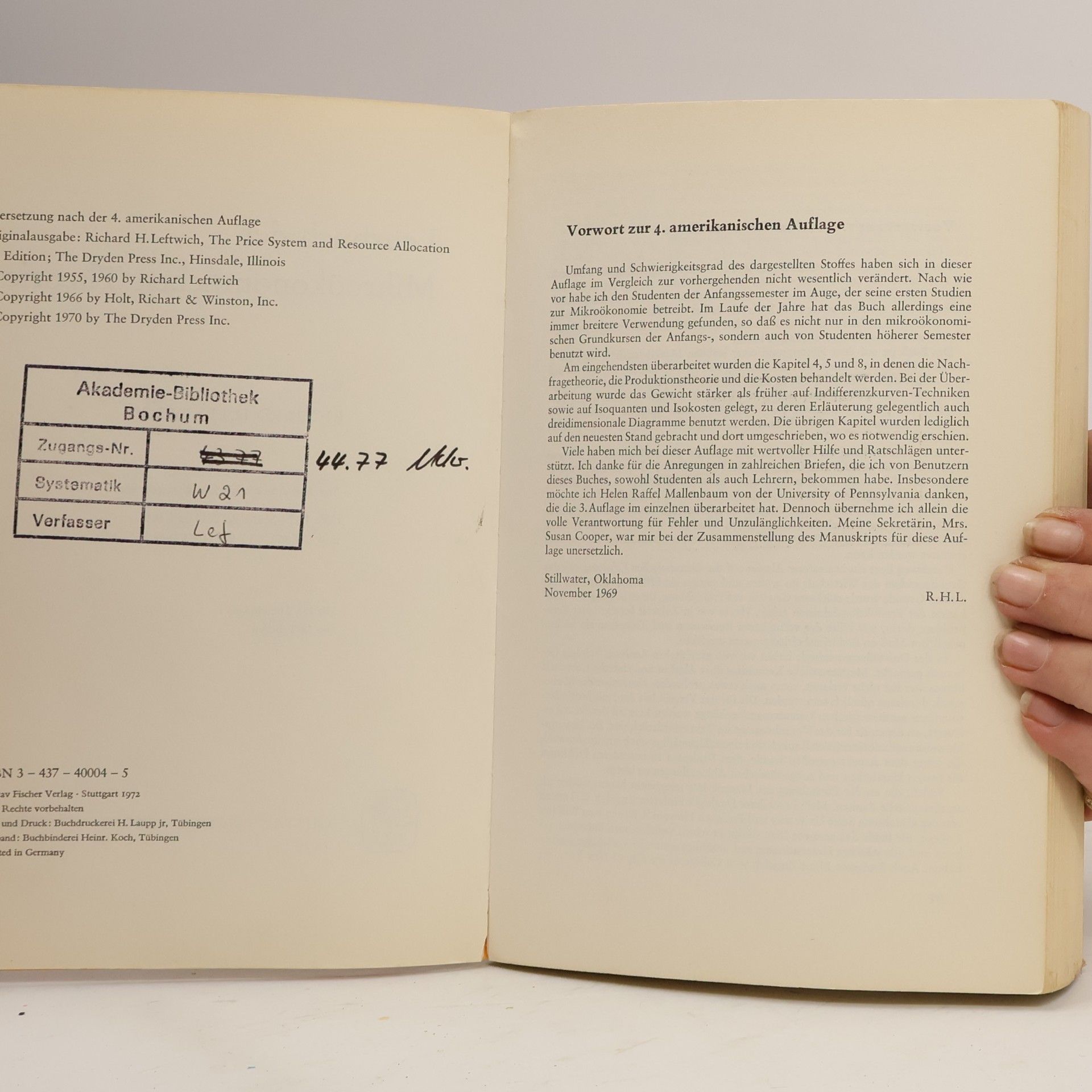 Richard Henry Leftwich Lehrbuch der mikroökonomischen Theorie