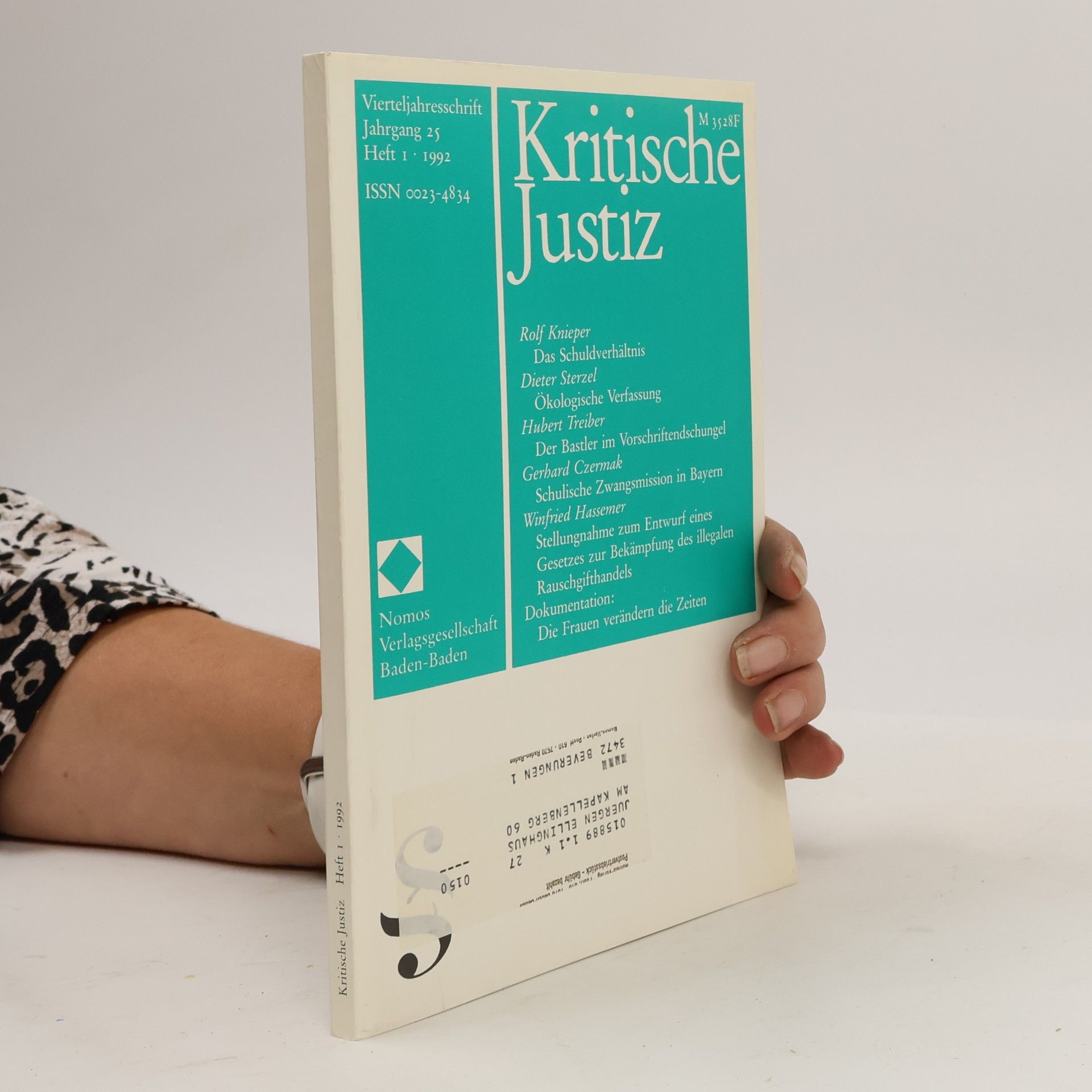 AA.VV. Kritische Justiz. Jahrgang 25, Heft 1