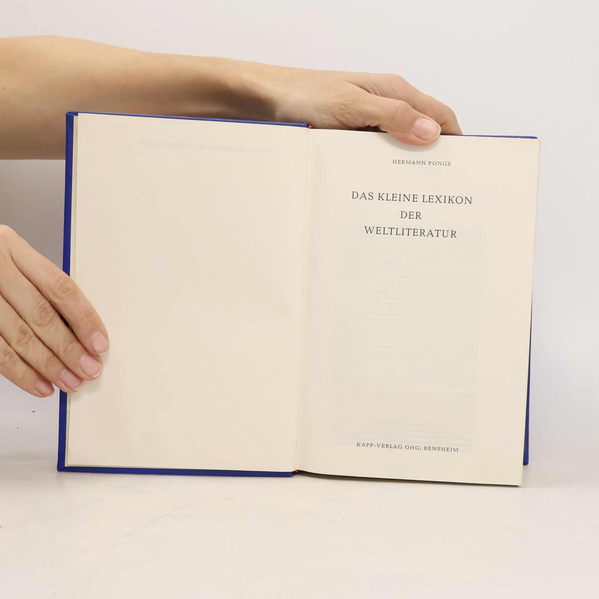 Hermann Pongs Das kleine Lexikon der Weltliteratur