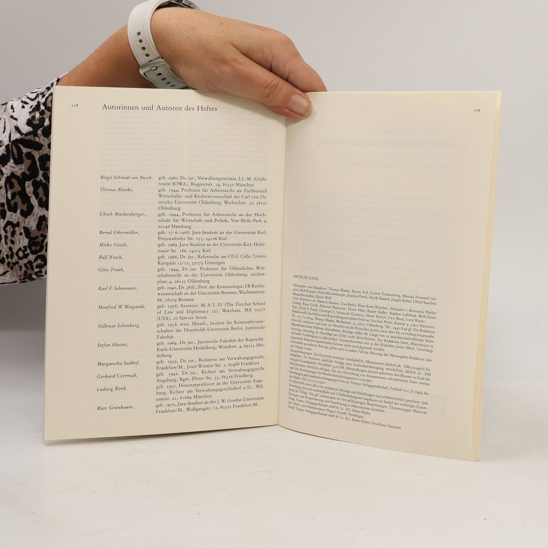 Birgit Schmidt Am Busch Kritische Justiz 1/1995