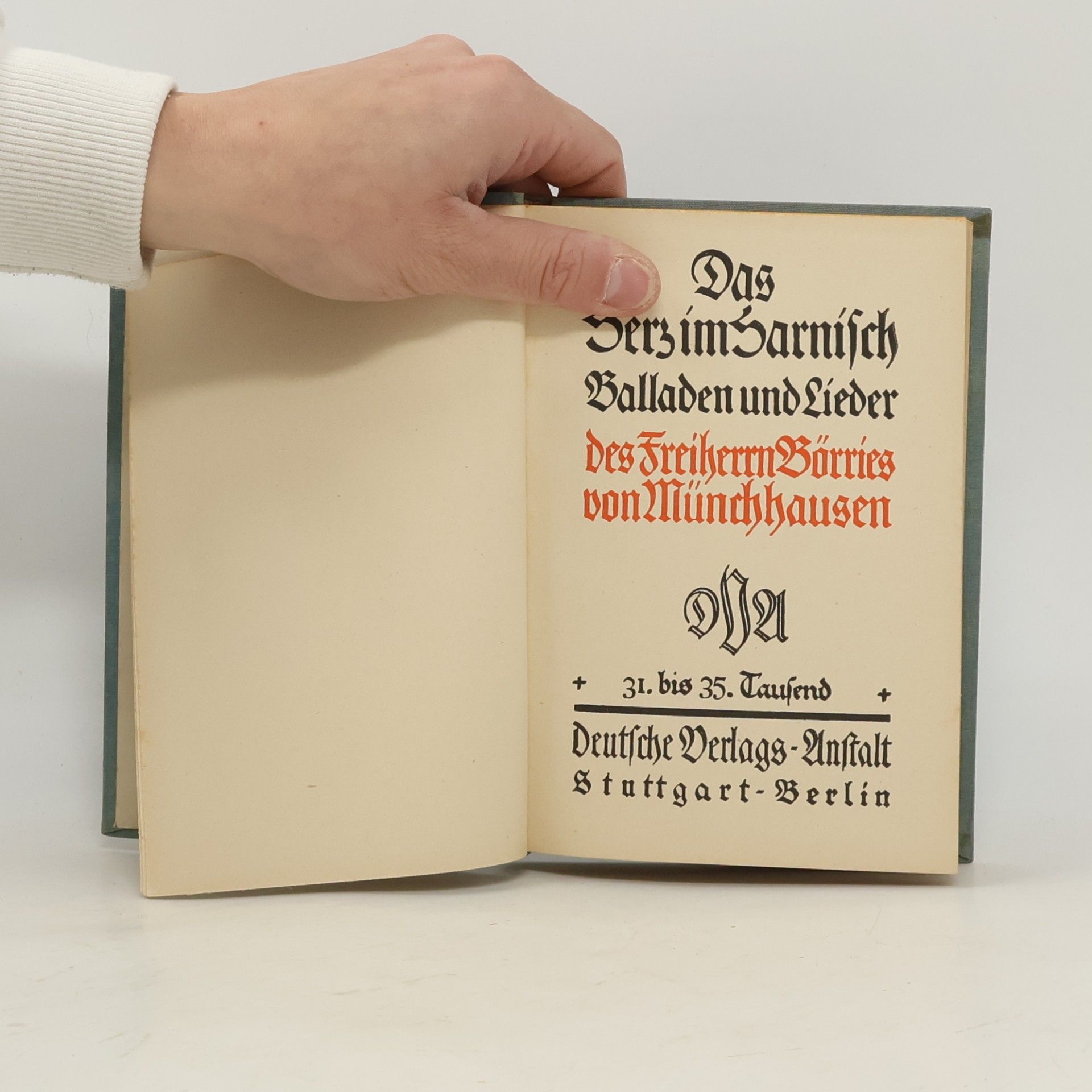 Börries V. Münchhausen Das Herz im Harnisch
