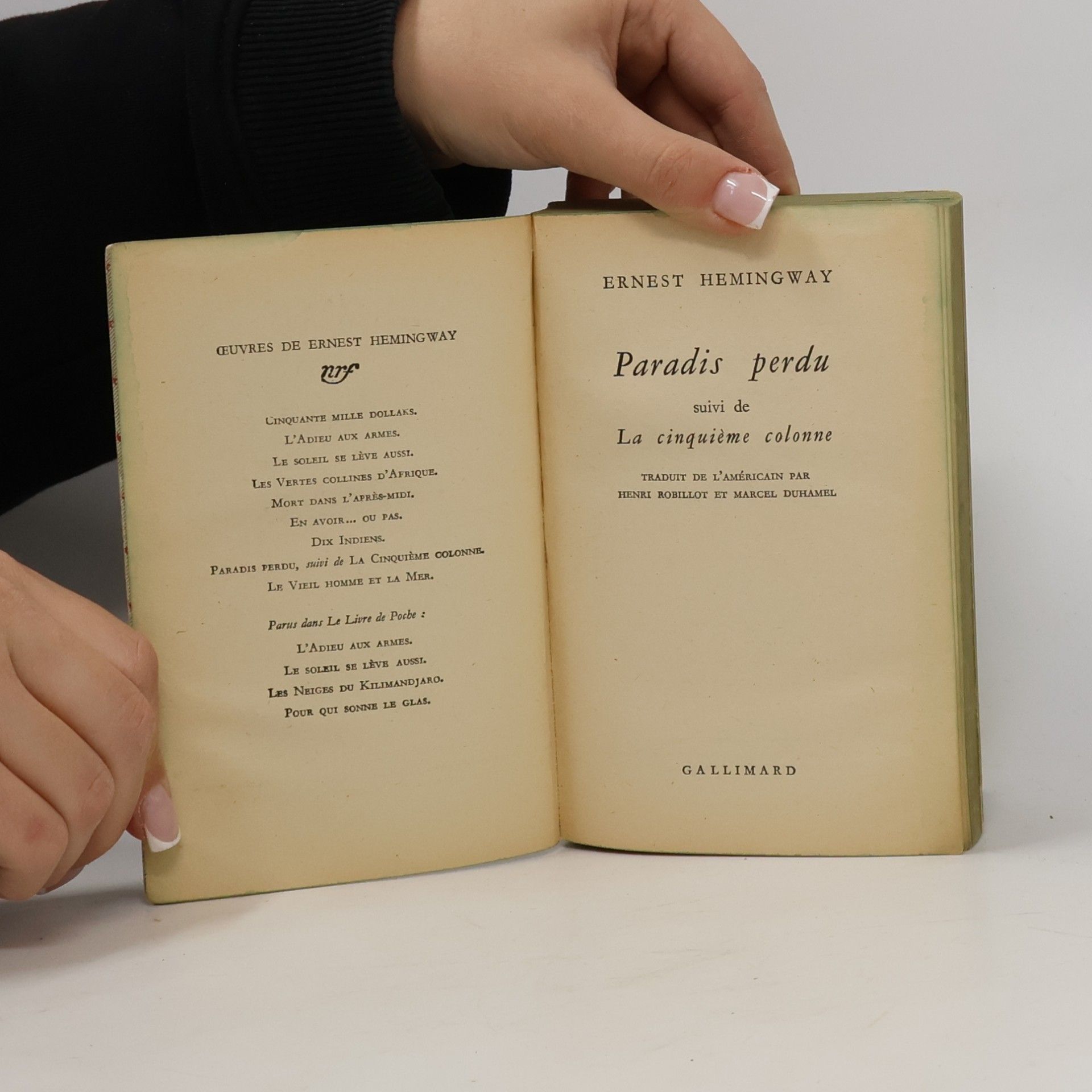 Ernest Hemingway Paradis perdu