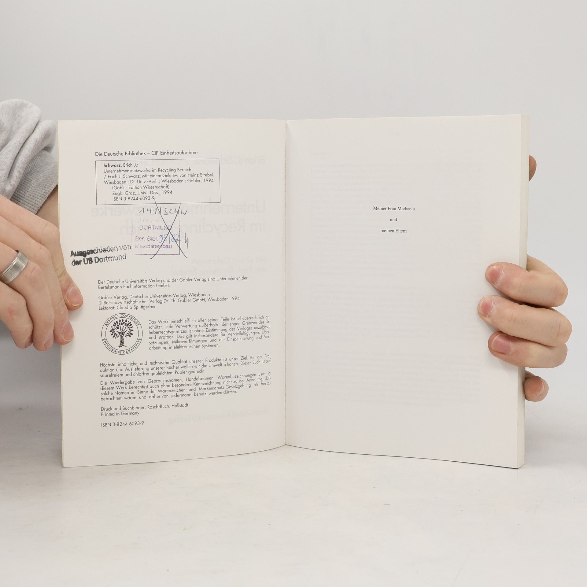 Erich J. Schwarz Gabler Edition Wissenschaft: Unternehmensnetzwerke im Recycling-Bereich