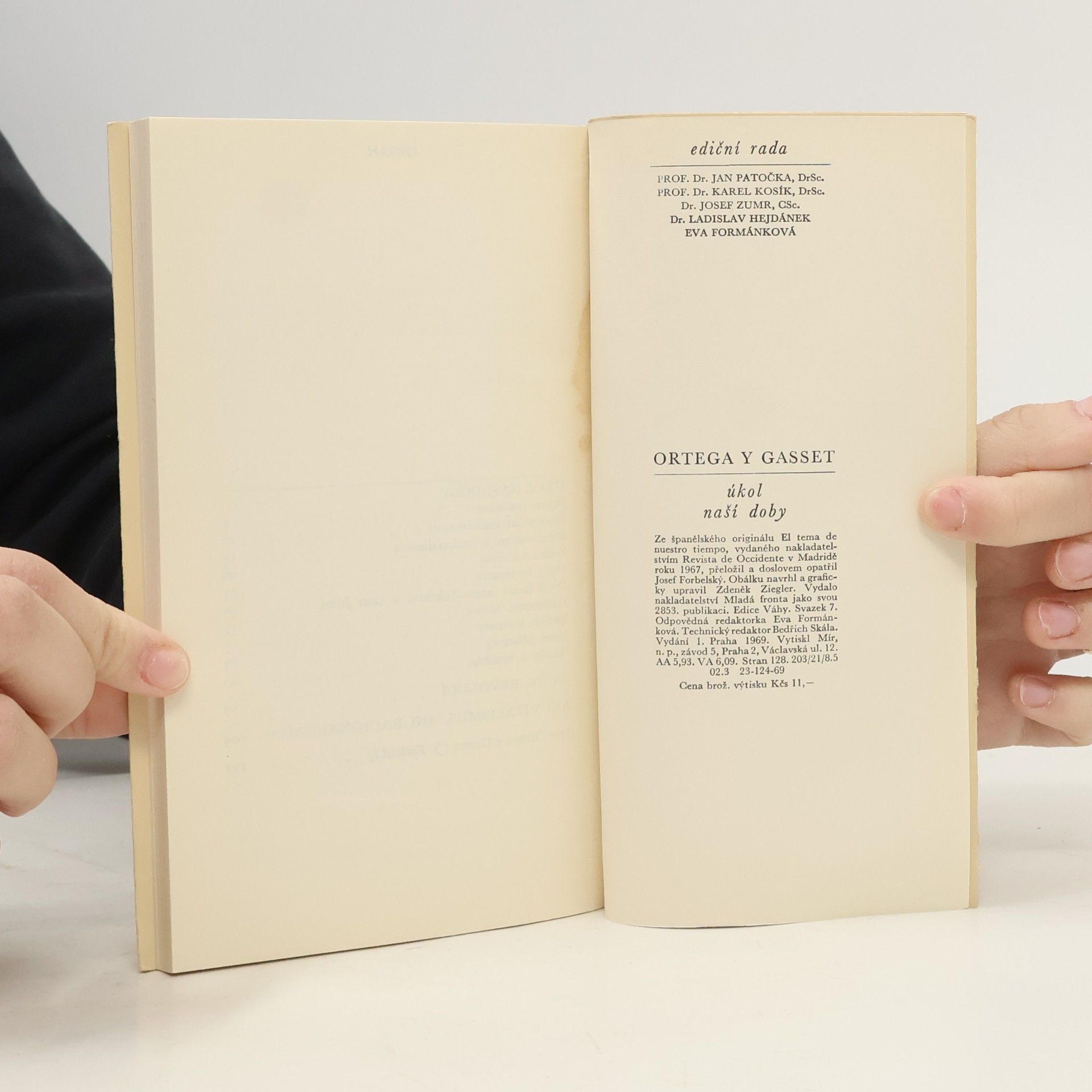 José Ortega y. Gasset Úkol naší doby