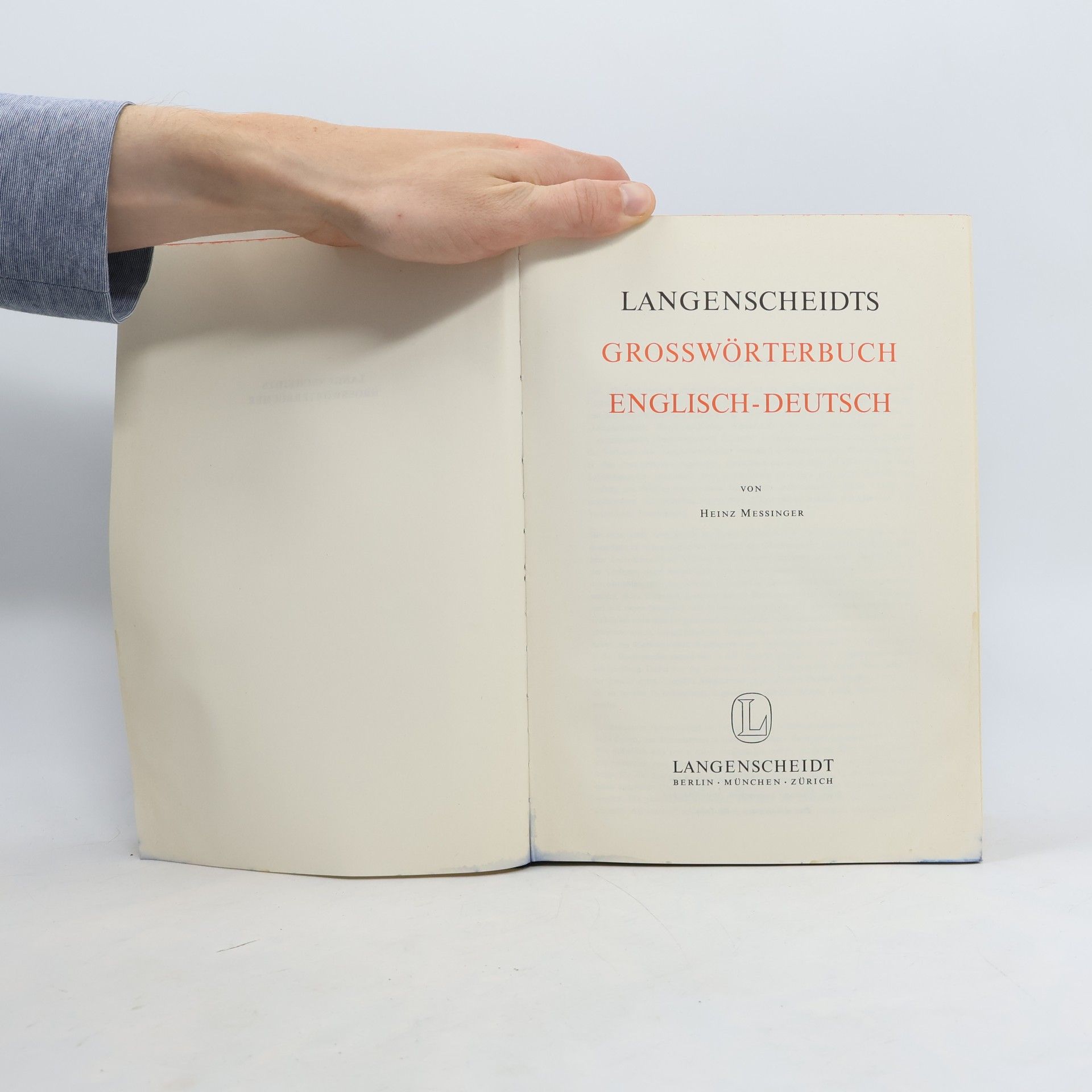 Heinz Messinger Langenscheidts Großwörterbuch Englisch-Deutsch