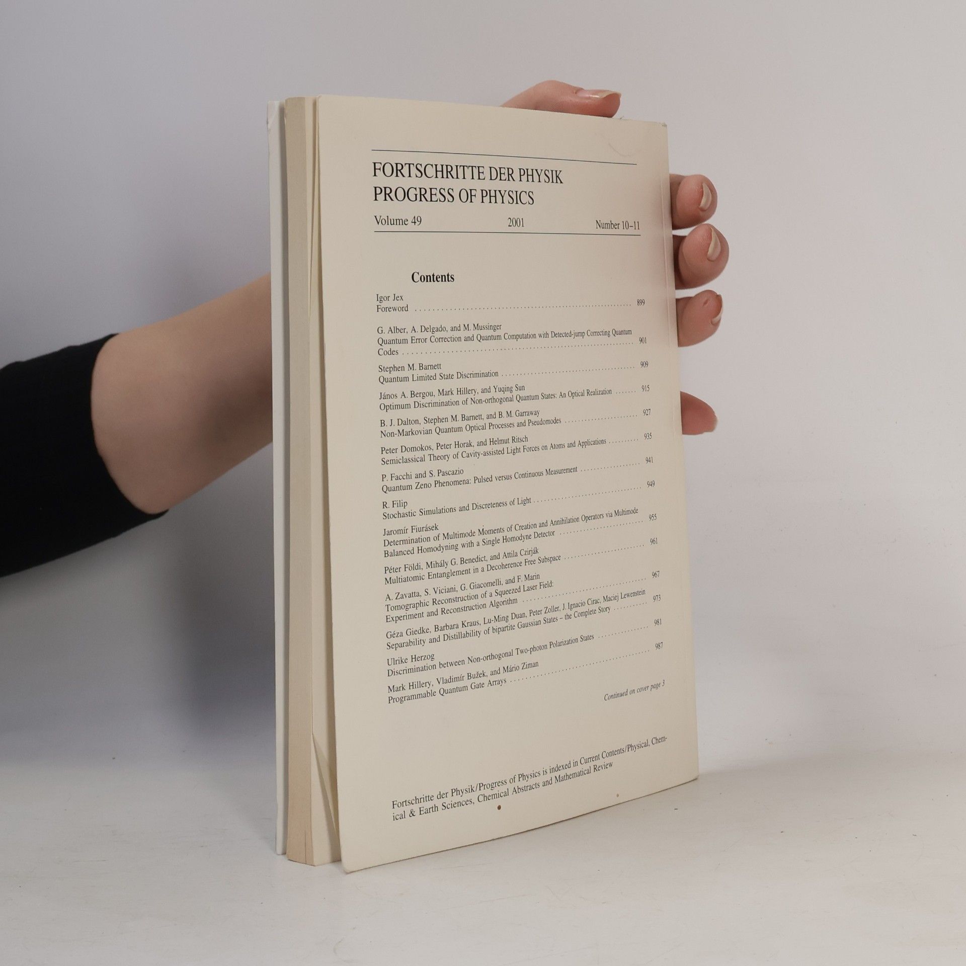 Various authors Fortschritte der Physik