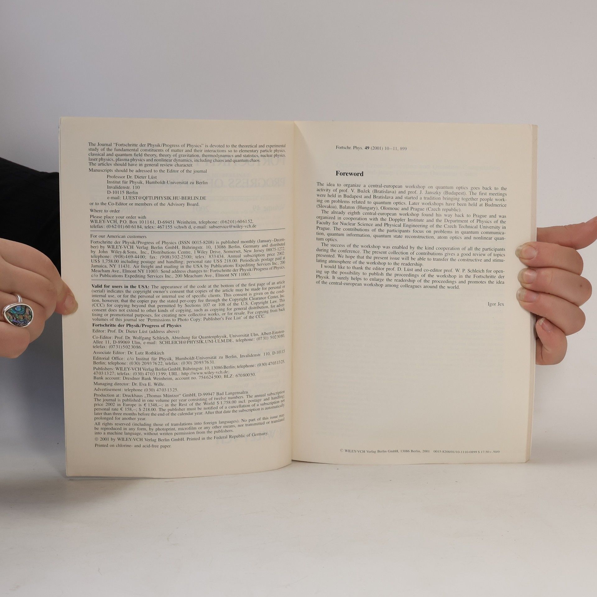 Various authors Fortschritte der Physik