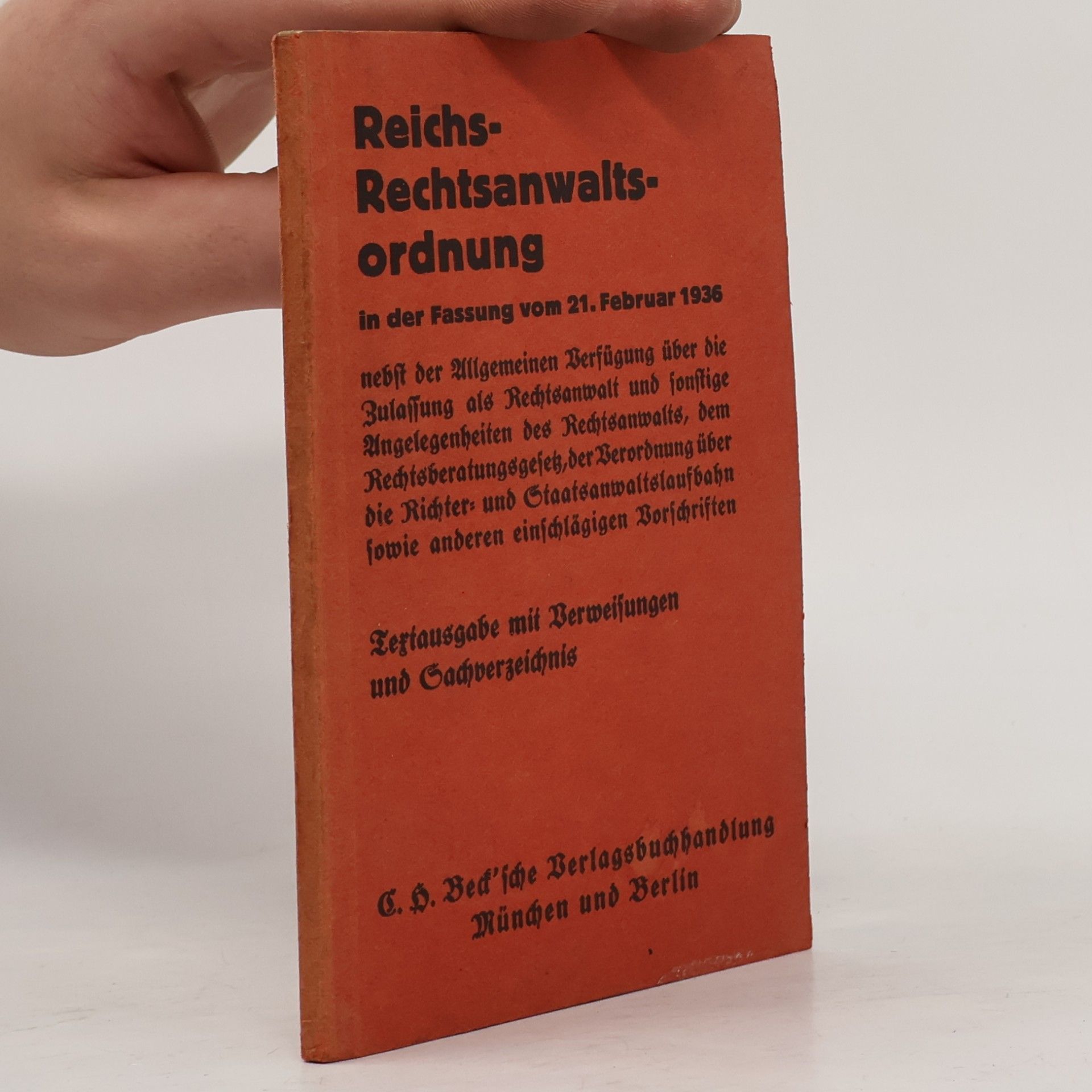 Autorenkollektiv Reichs-Rechtsanwaltsordnung
