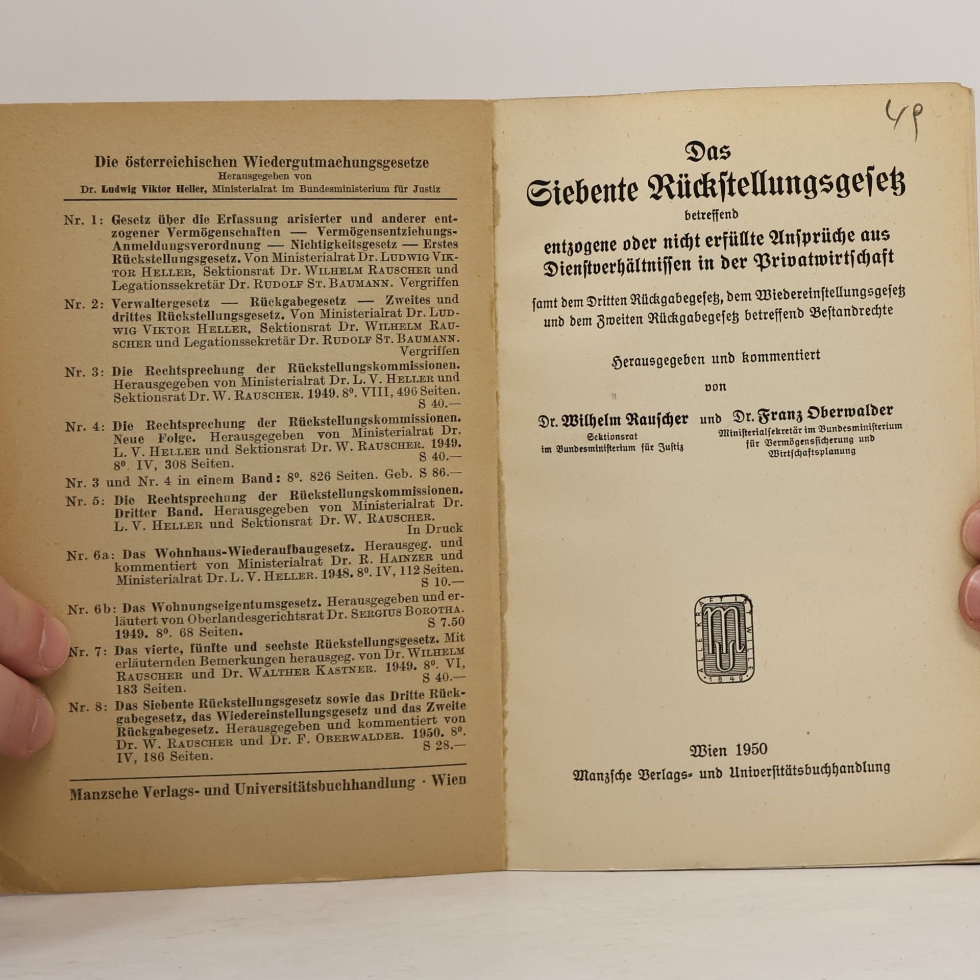 Wilhelmine Rauscher Das Siebente Rückstellungsgesetz