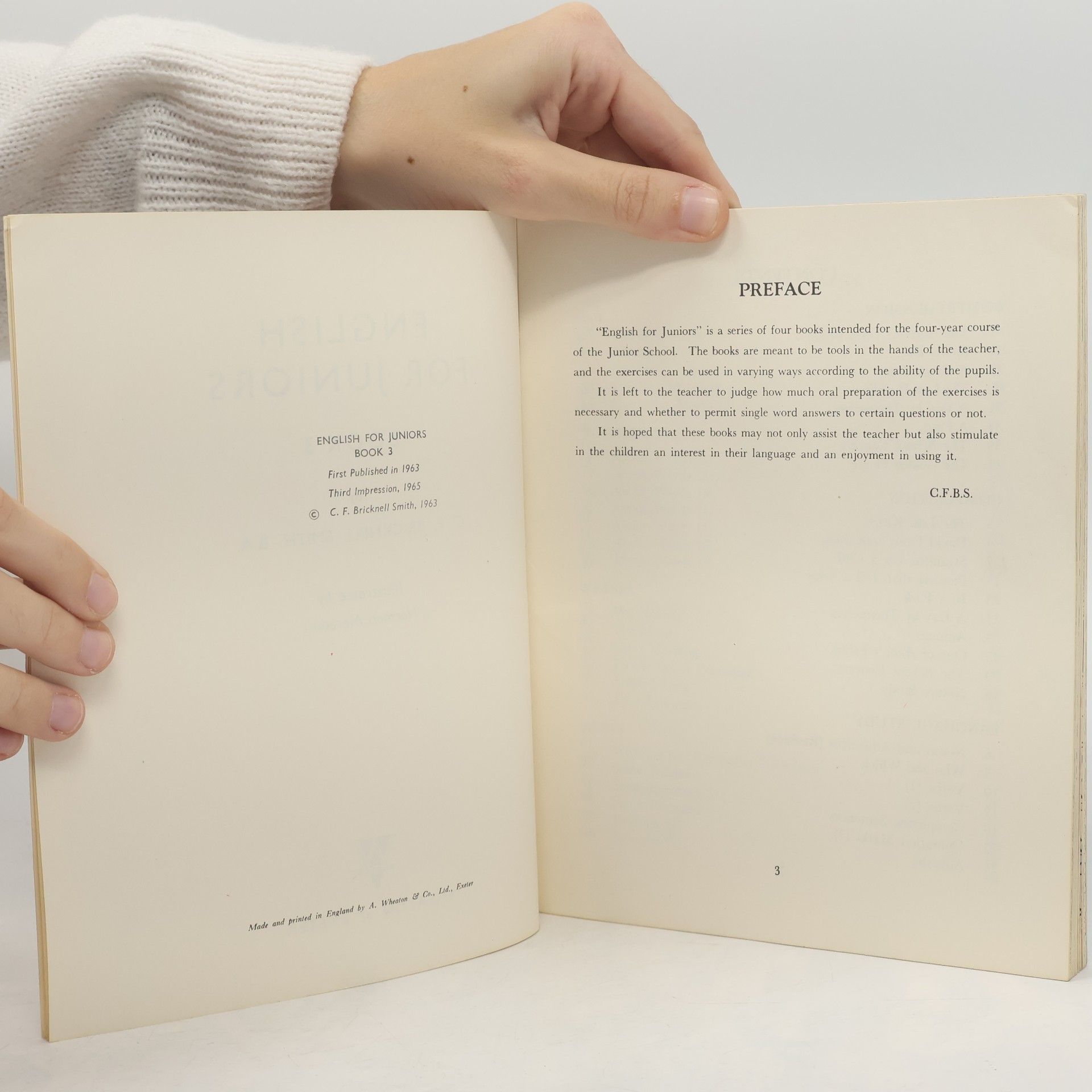 C. F. Bricknell Smith English for Juniors 3