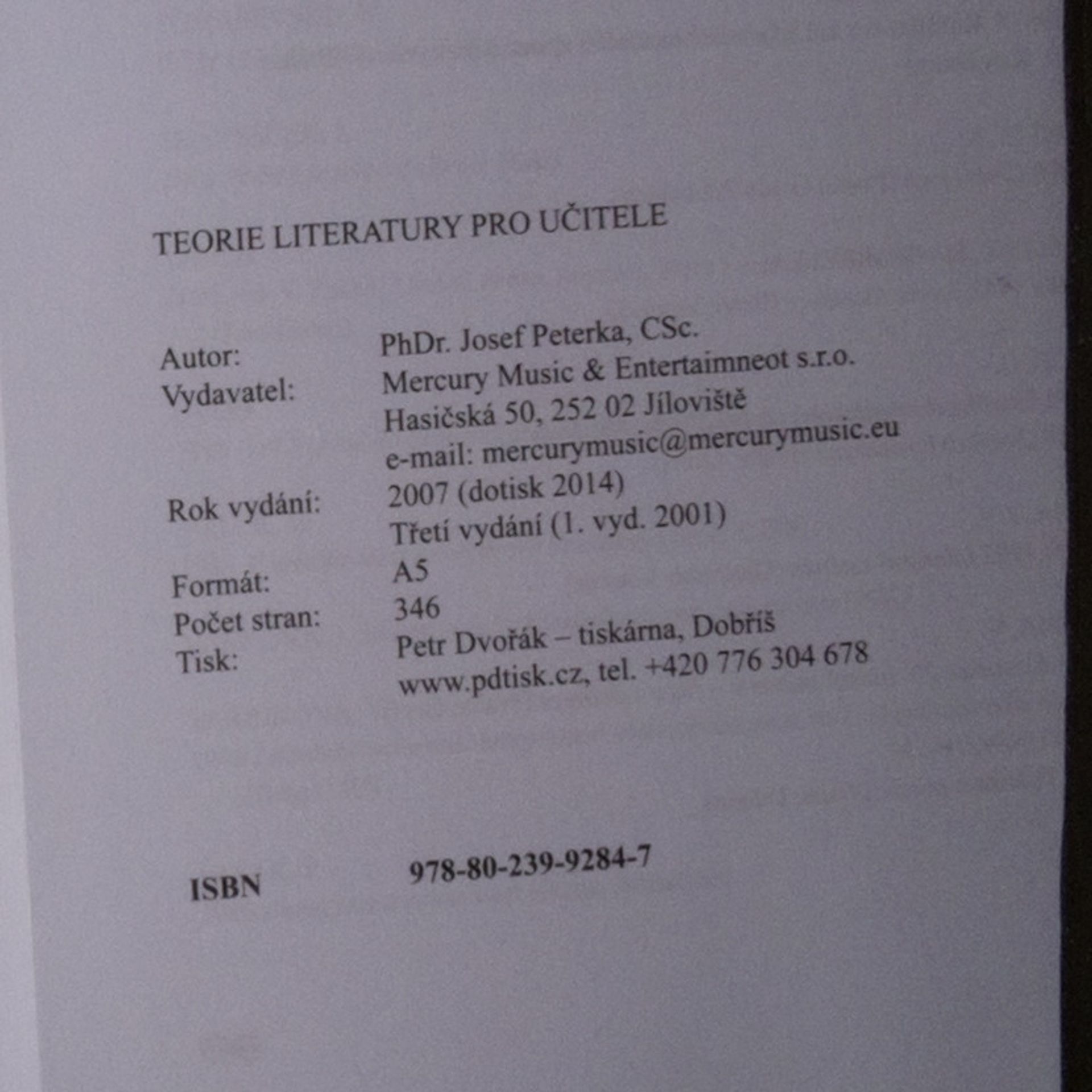 Josef Peterka Teorie literatury pro učitele