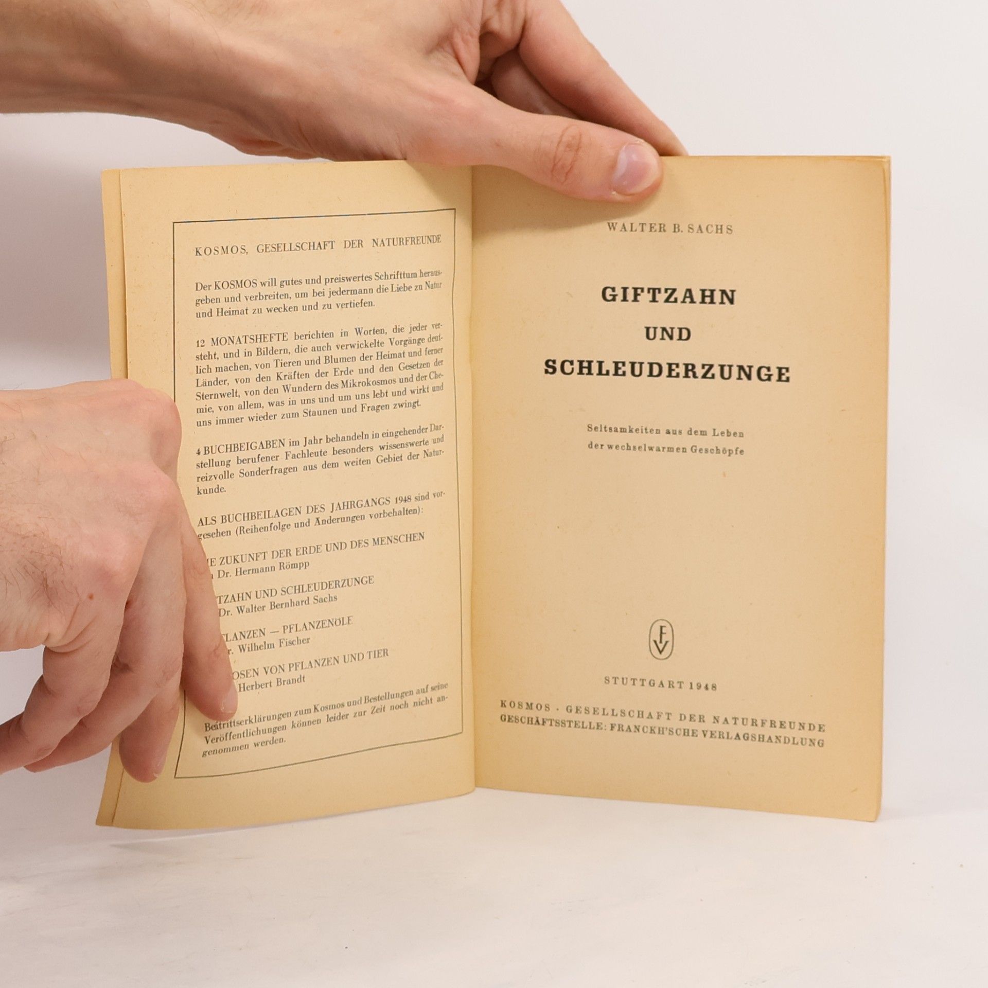 Walter Bernhard Sachs Giftzahn und Schleuderzunge