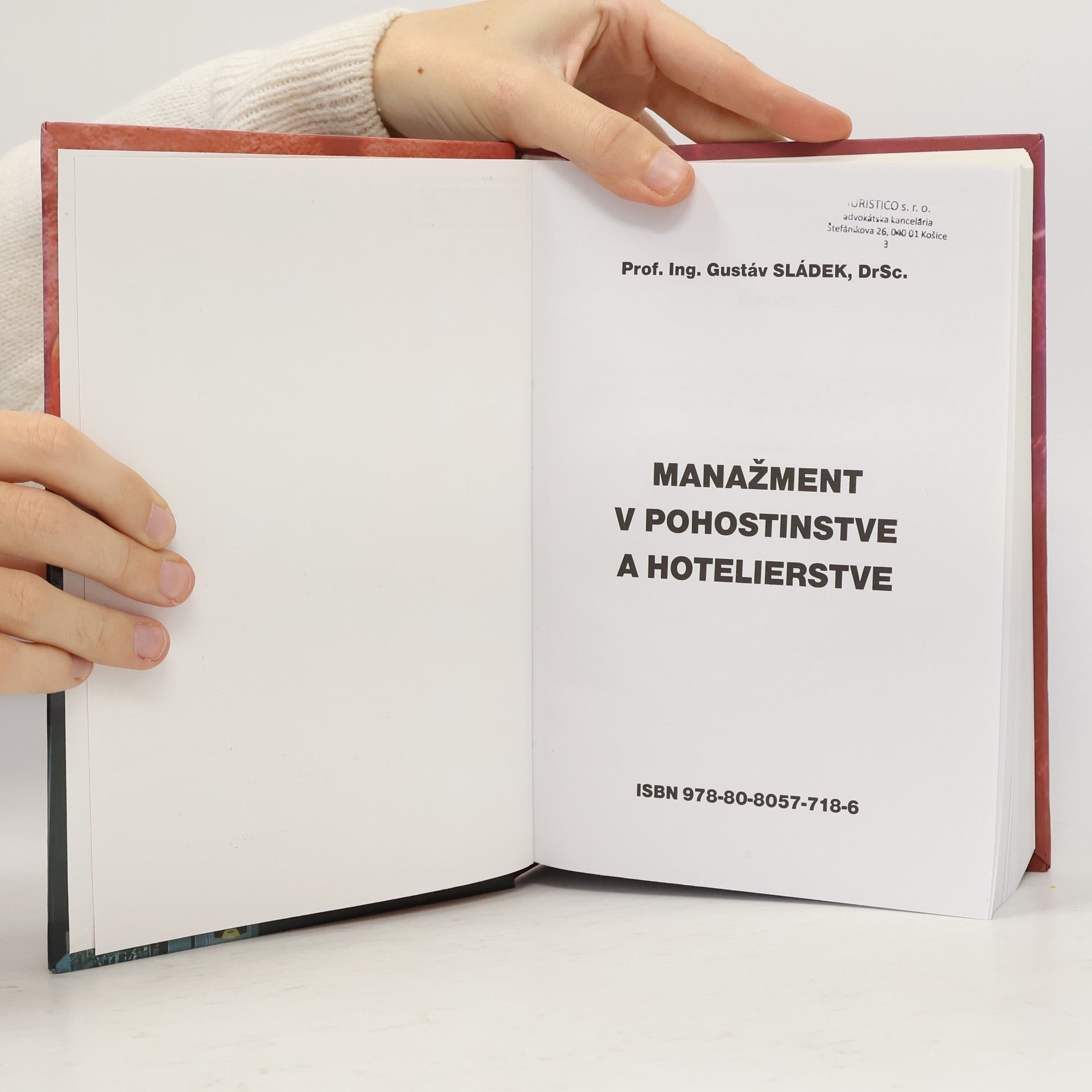 Gustáv Sládek Manažment v pohostinstve a hotelierstve