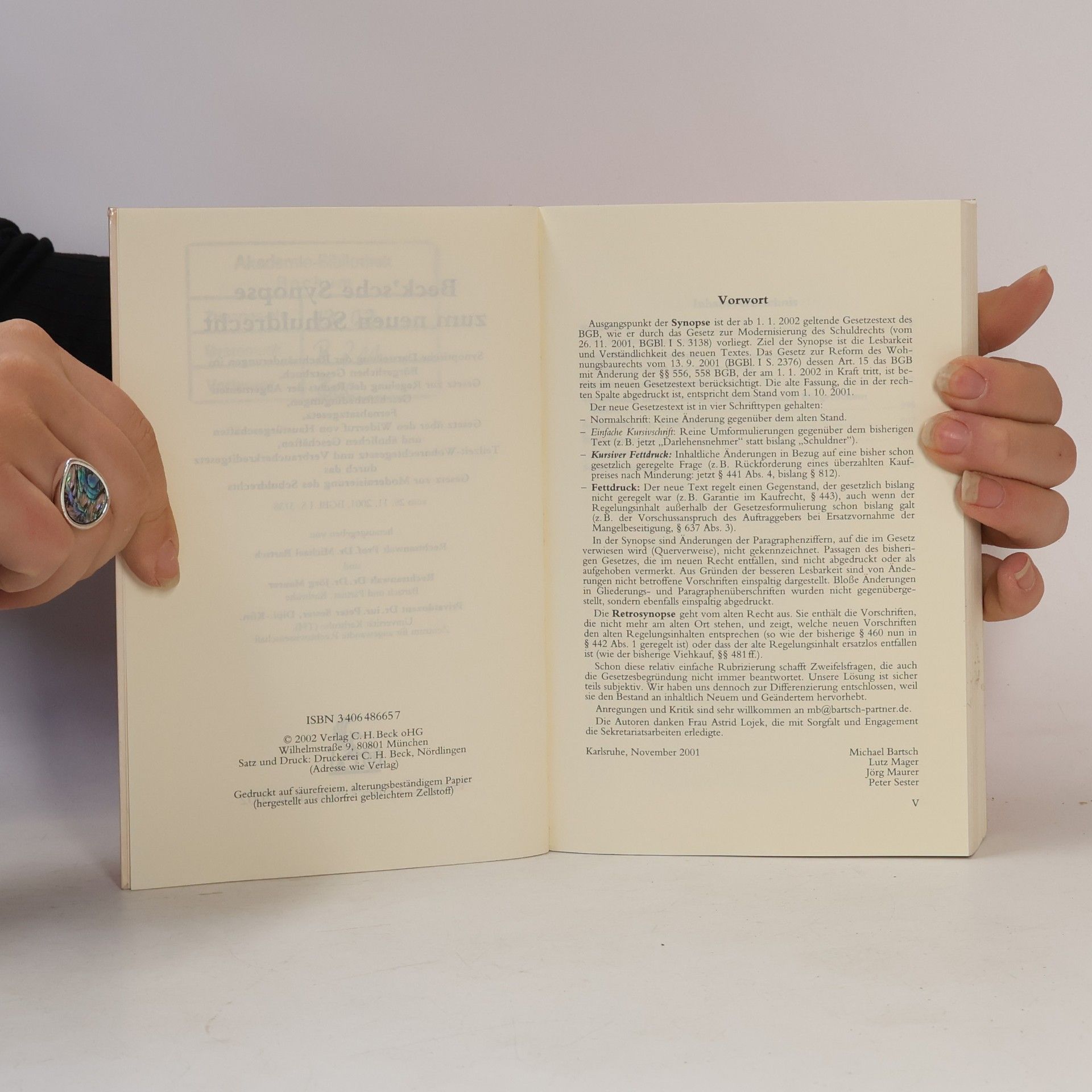 Michael Bartsch Beck'sche Textausgaben: Beck'sche Synopse zum neuen Schuldrecht