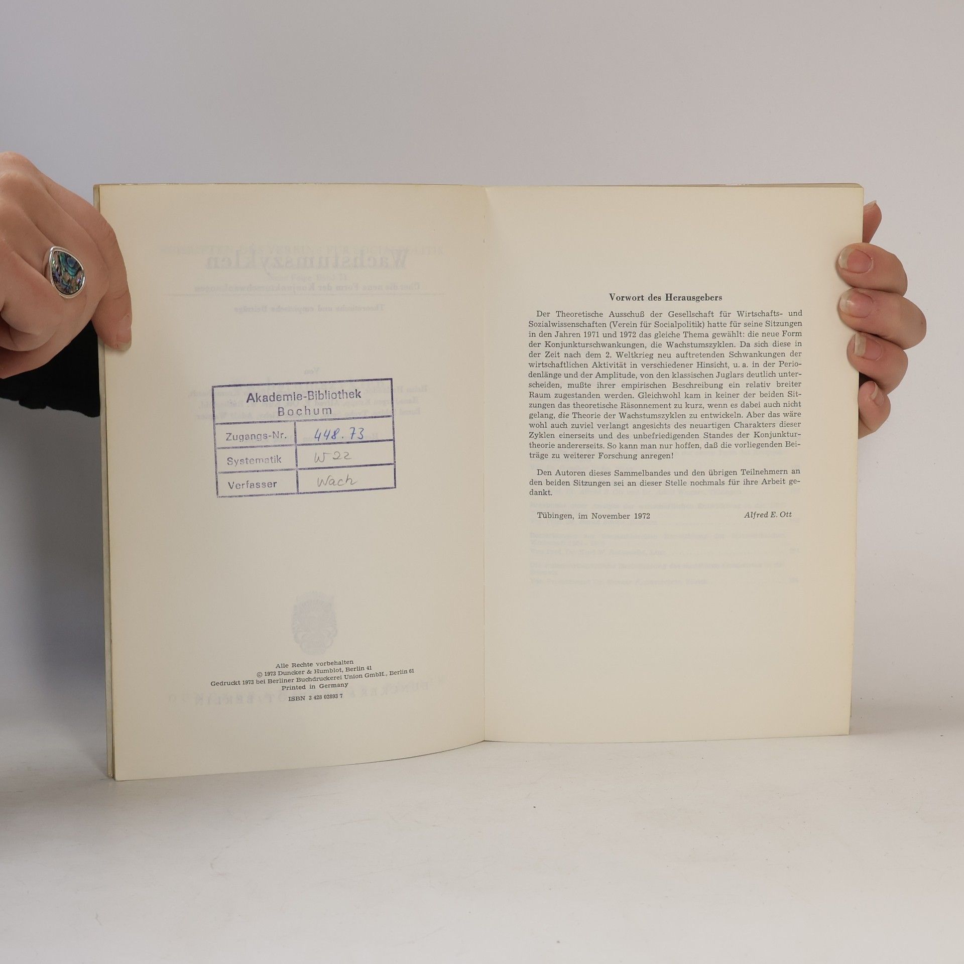 Alfred Eugen Ott Schriften des Vereins für Socialpolitik - 71: Wachstumszyklen