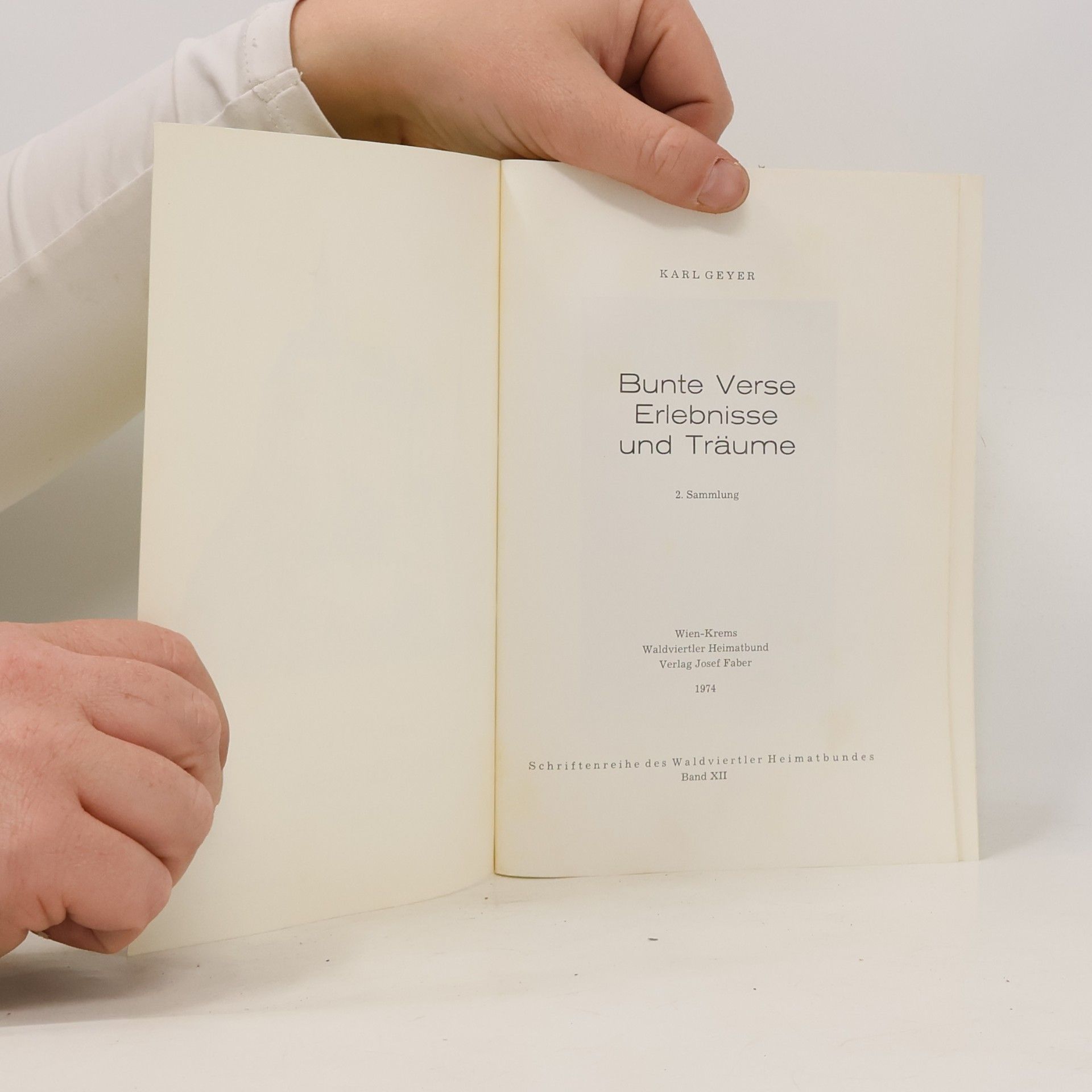 Karl Geyer Bunte Verse Erlebnisse und Träume