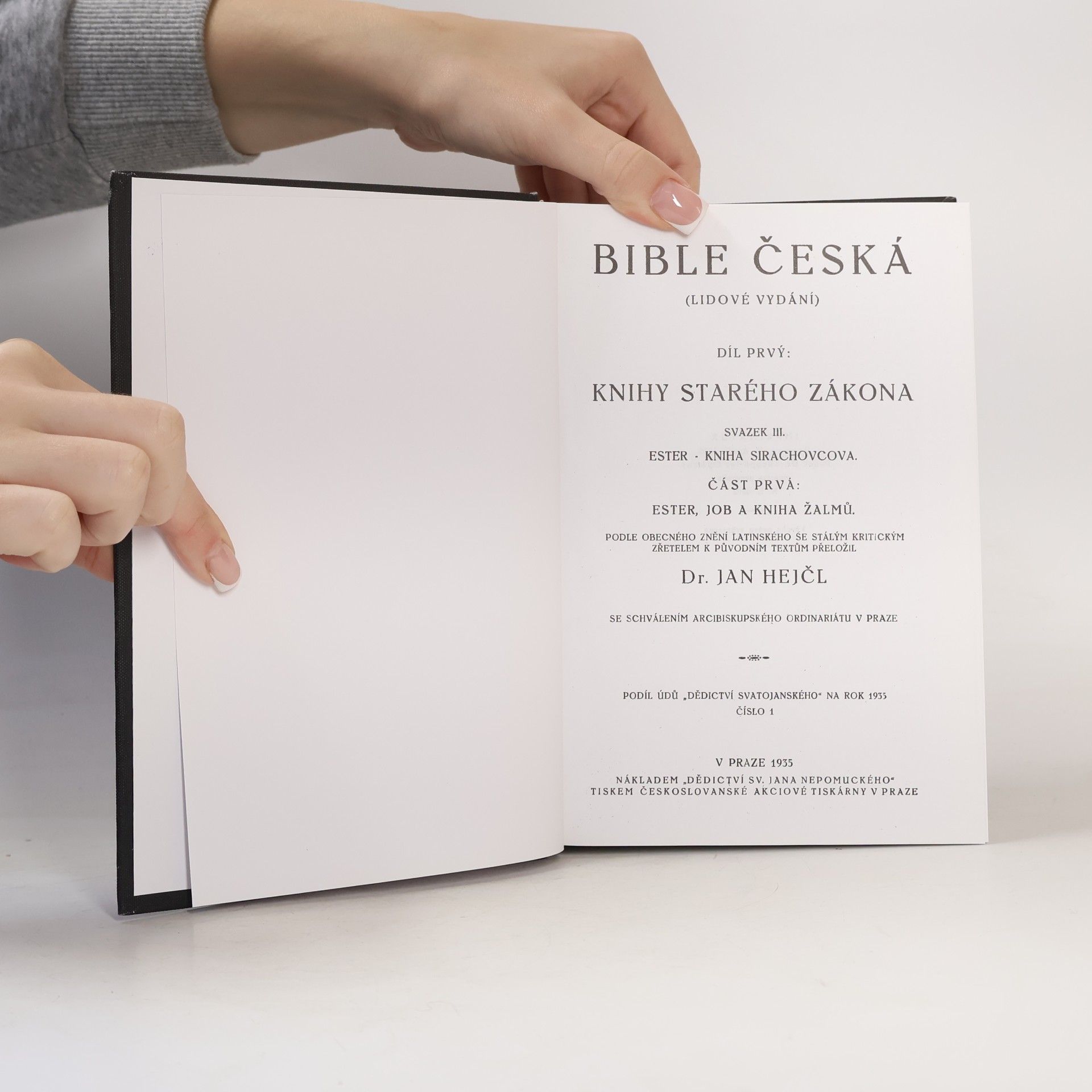 Jan Hejčl Bible česká. Starý zákon II.