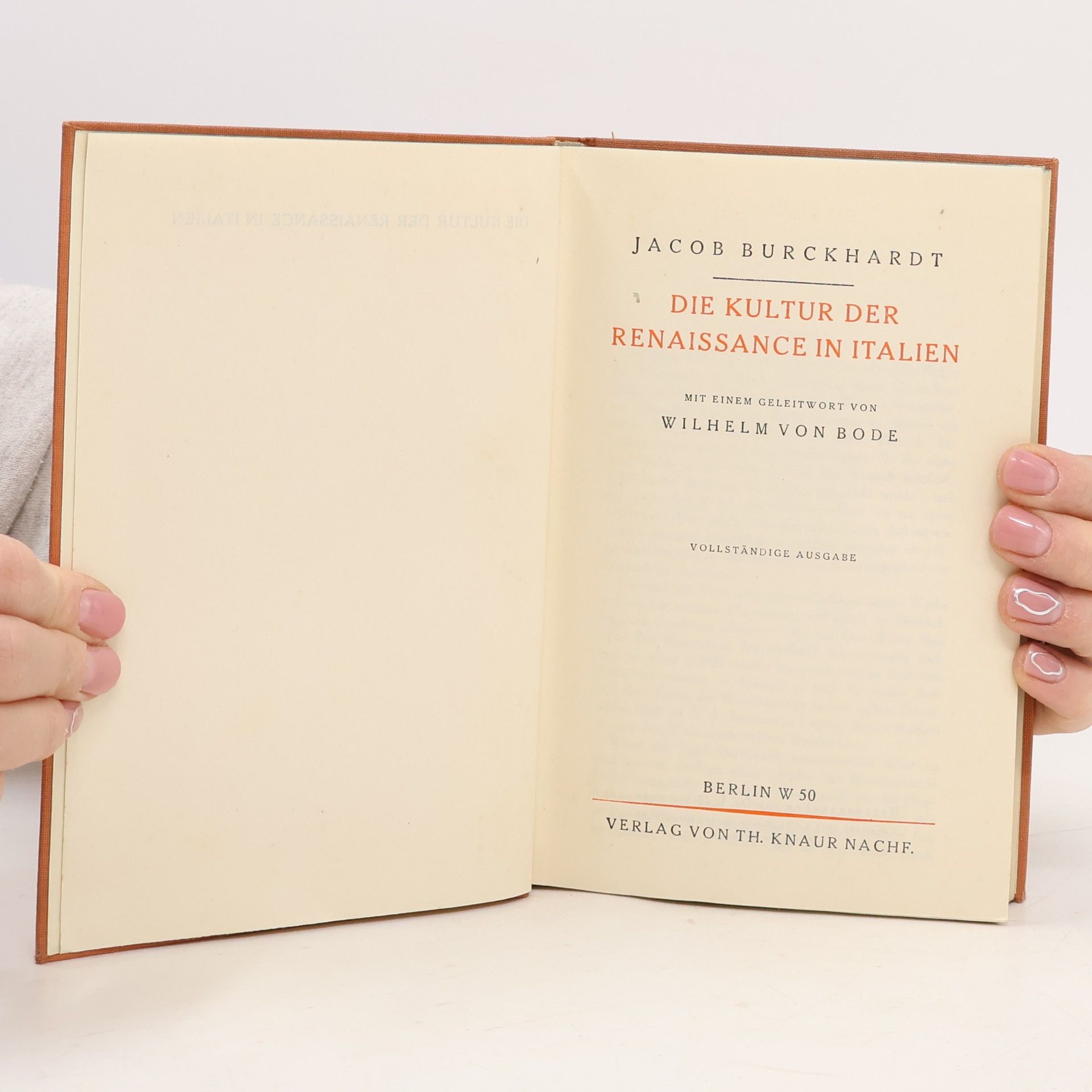 Jacob Burckhardt Die Kultur der Renaissance in Italien