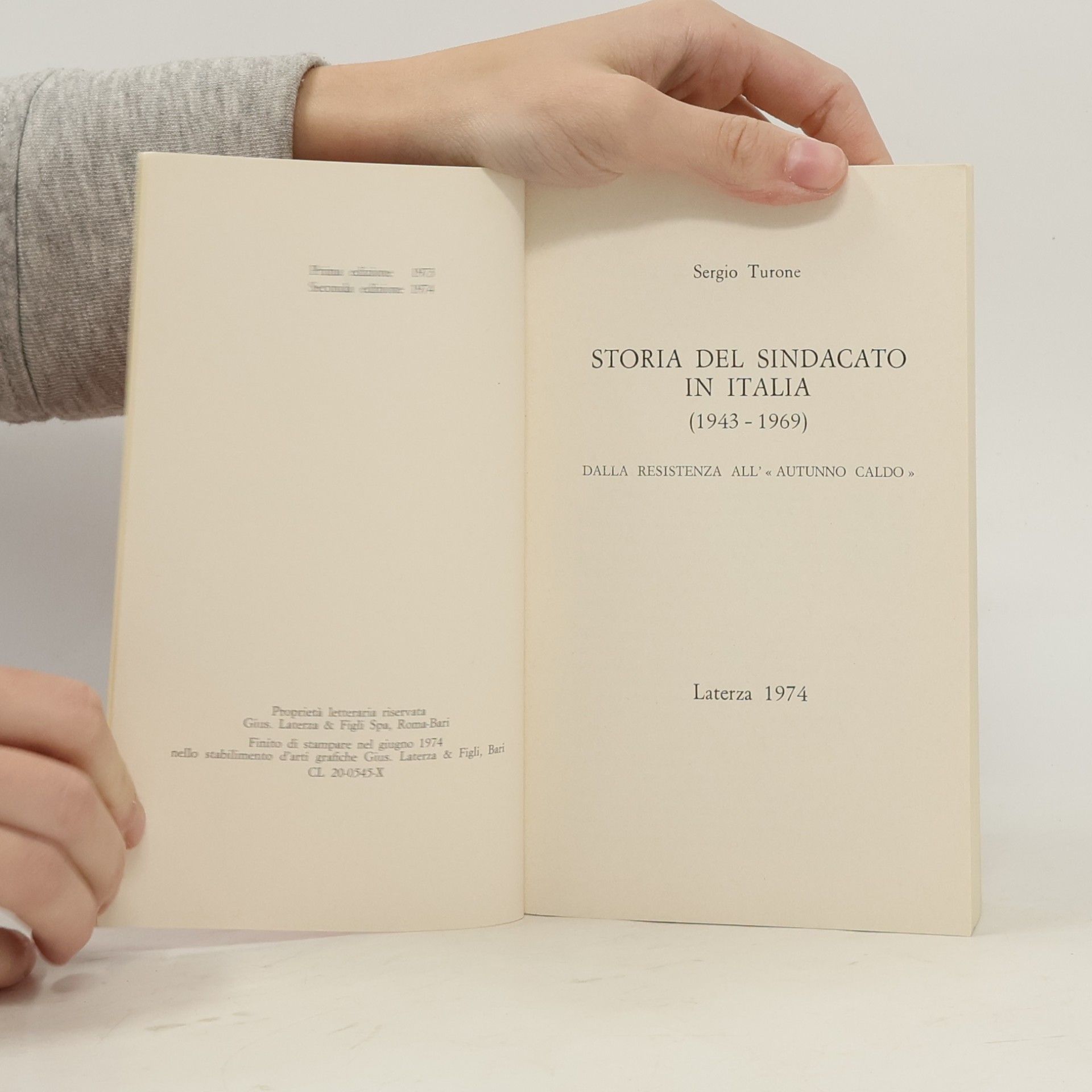 Sergio Turone Storia del sindacato in Italia