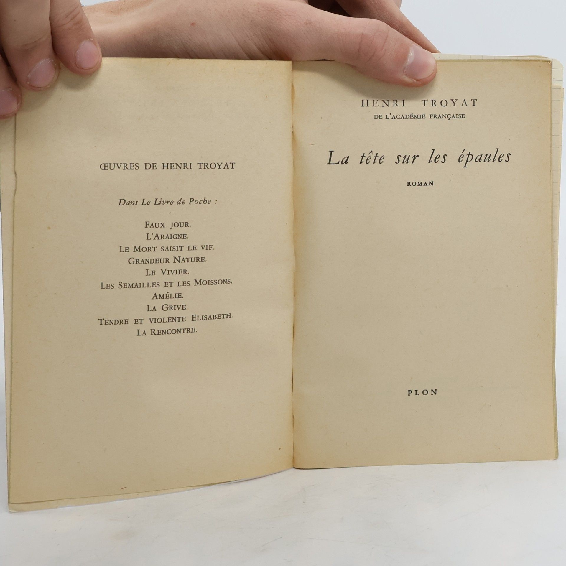 Henri Troyat La tête sur les épaules