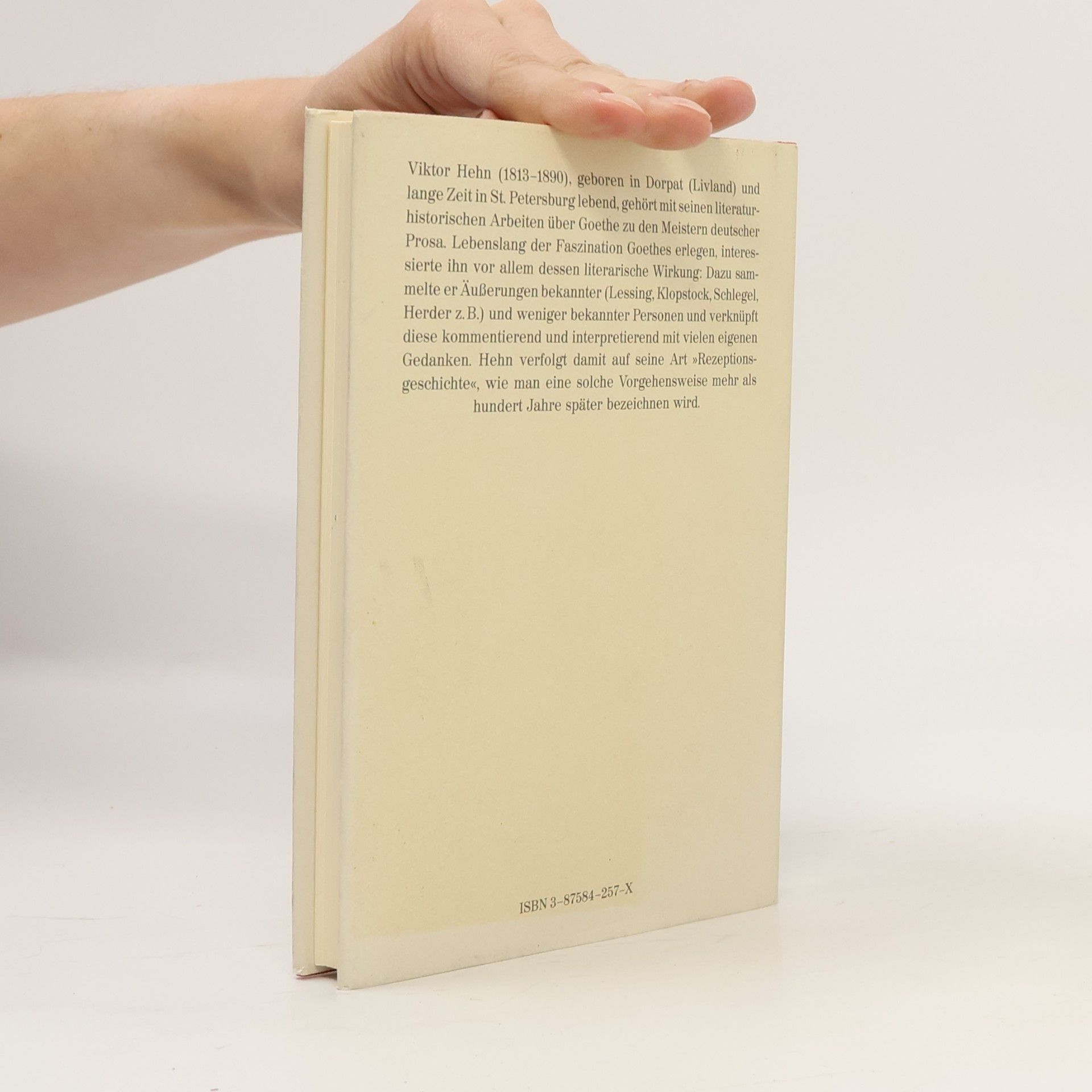 Victor Hehn Goethe und das Publikum