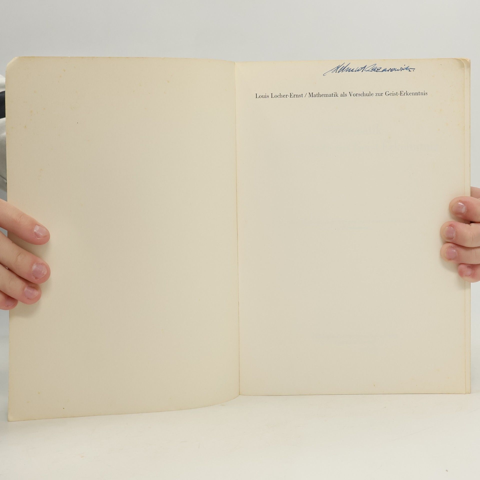 Lovis Locher-Ernst Mathematik als vorschule zu Geist-Erkenntnis